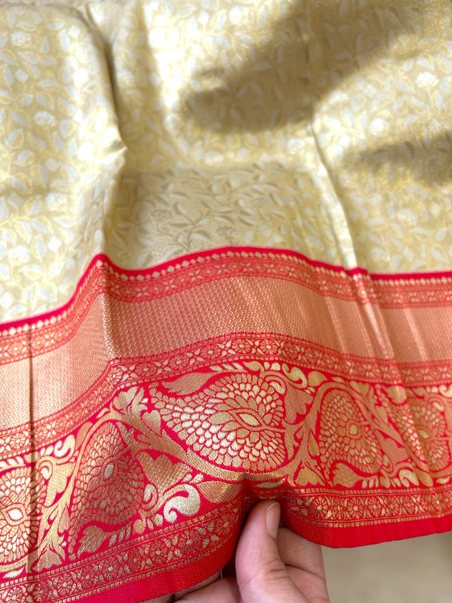 Golden silk saree