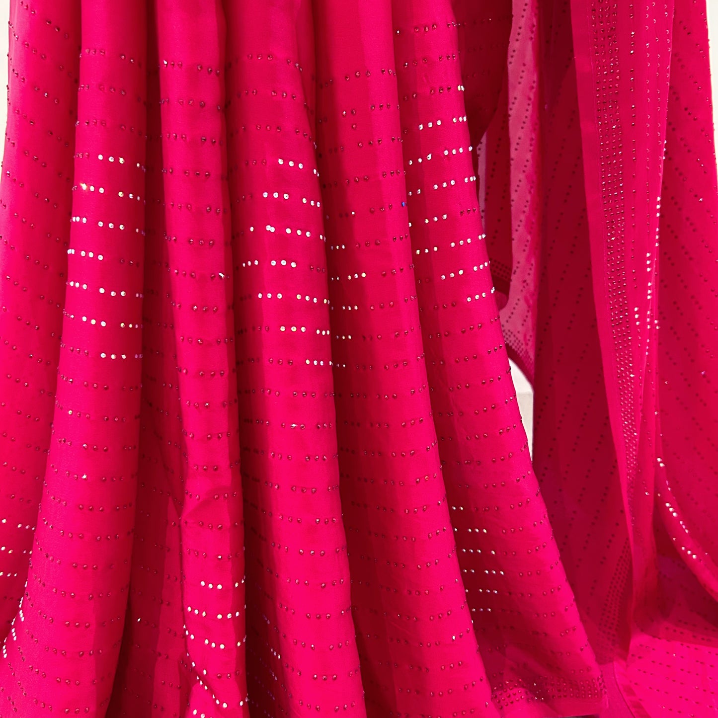 Magenta red sequins saree