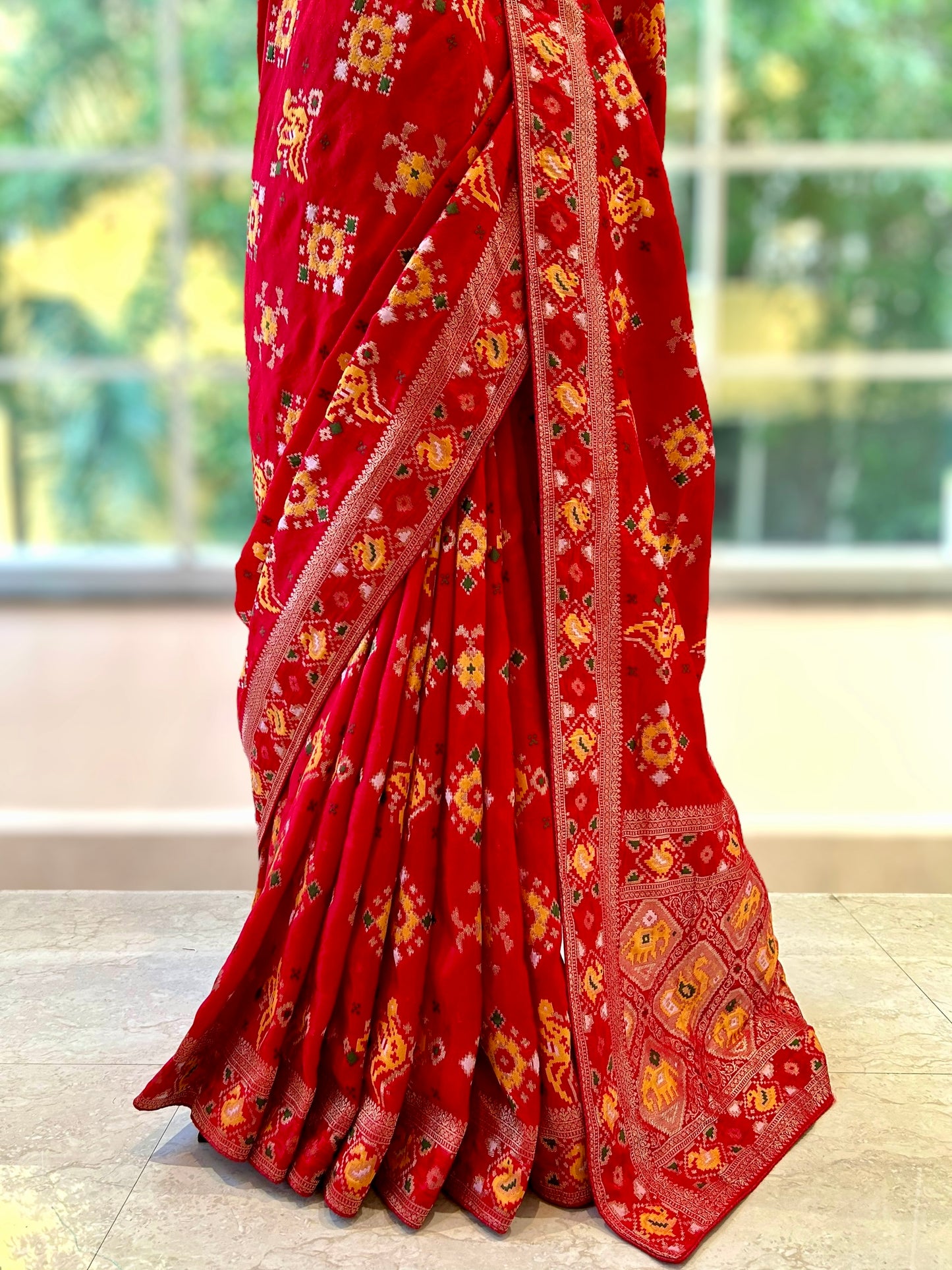 Pure dola silk patola saree - Red