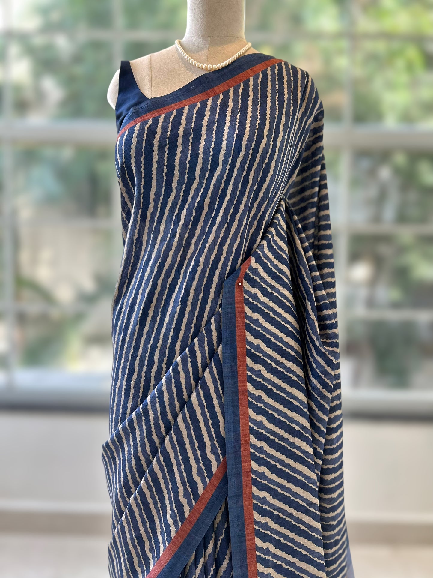 Tussar silk striped saree