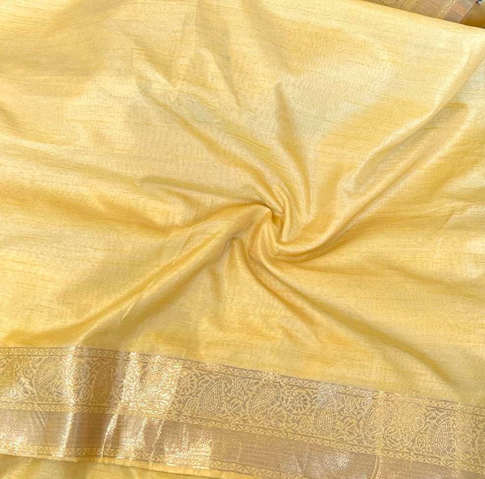 Yellow silk saree