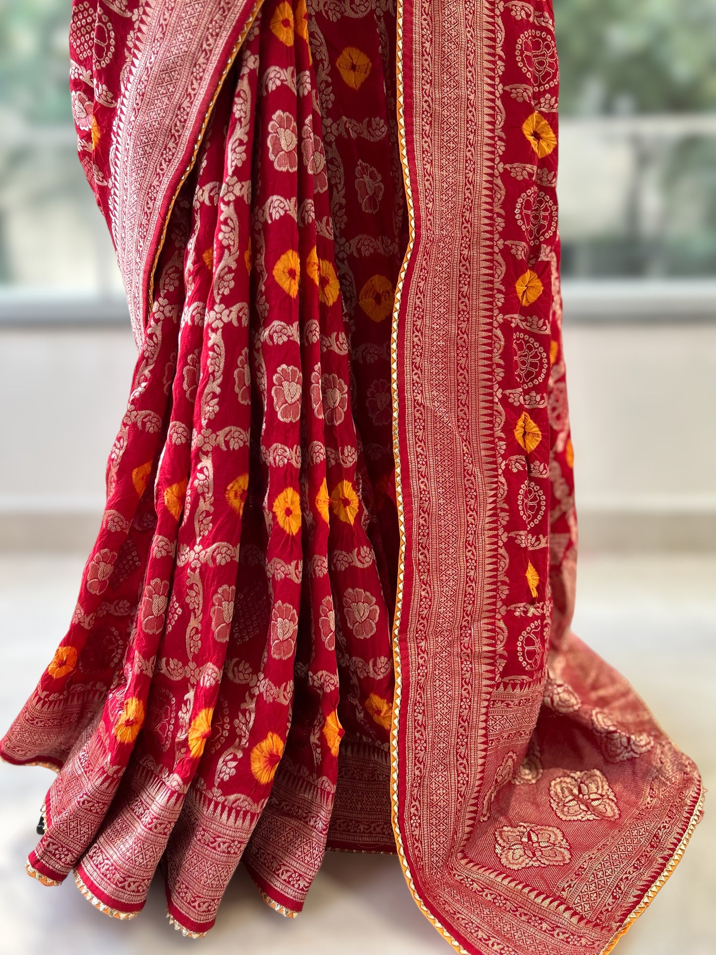 Red Gharchola saree