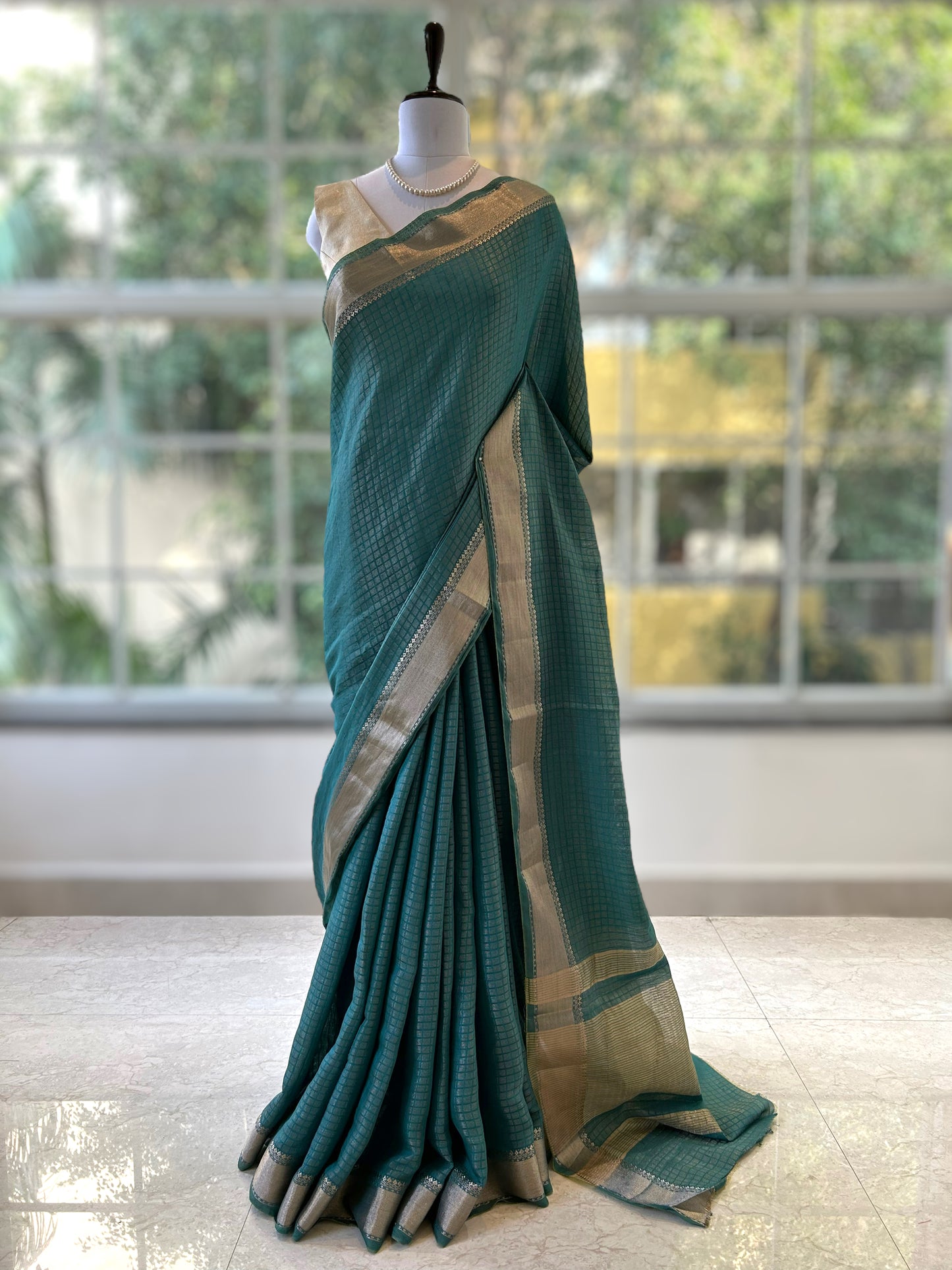 Rama zariwork maheshwari silk saree