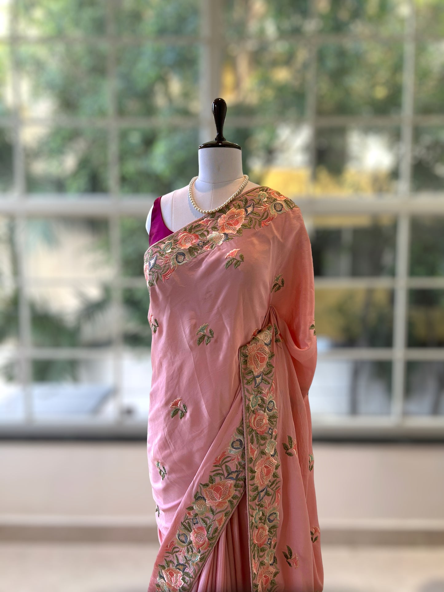 Floral Embroidered saree