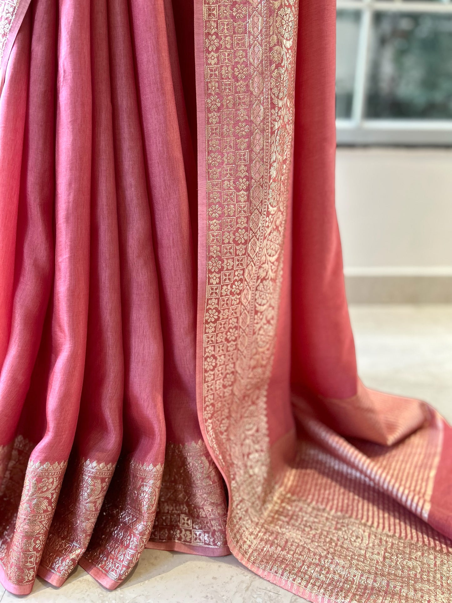 Dola silk saree - Peach