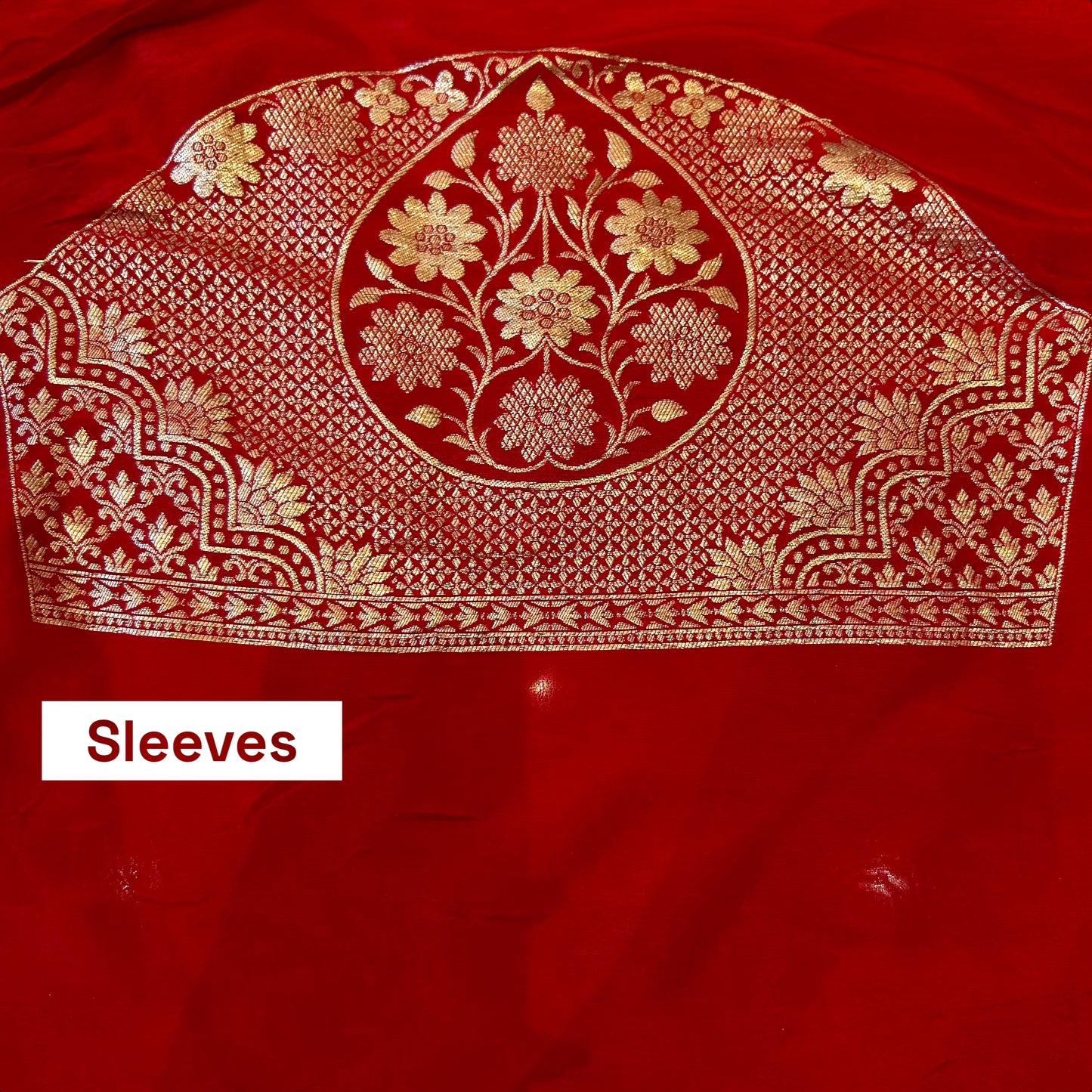 Red sequins georgette saree