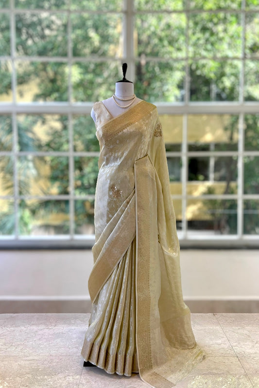 Soft tissue saree - Golden