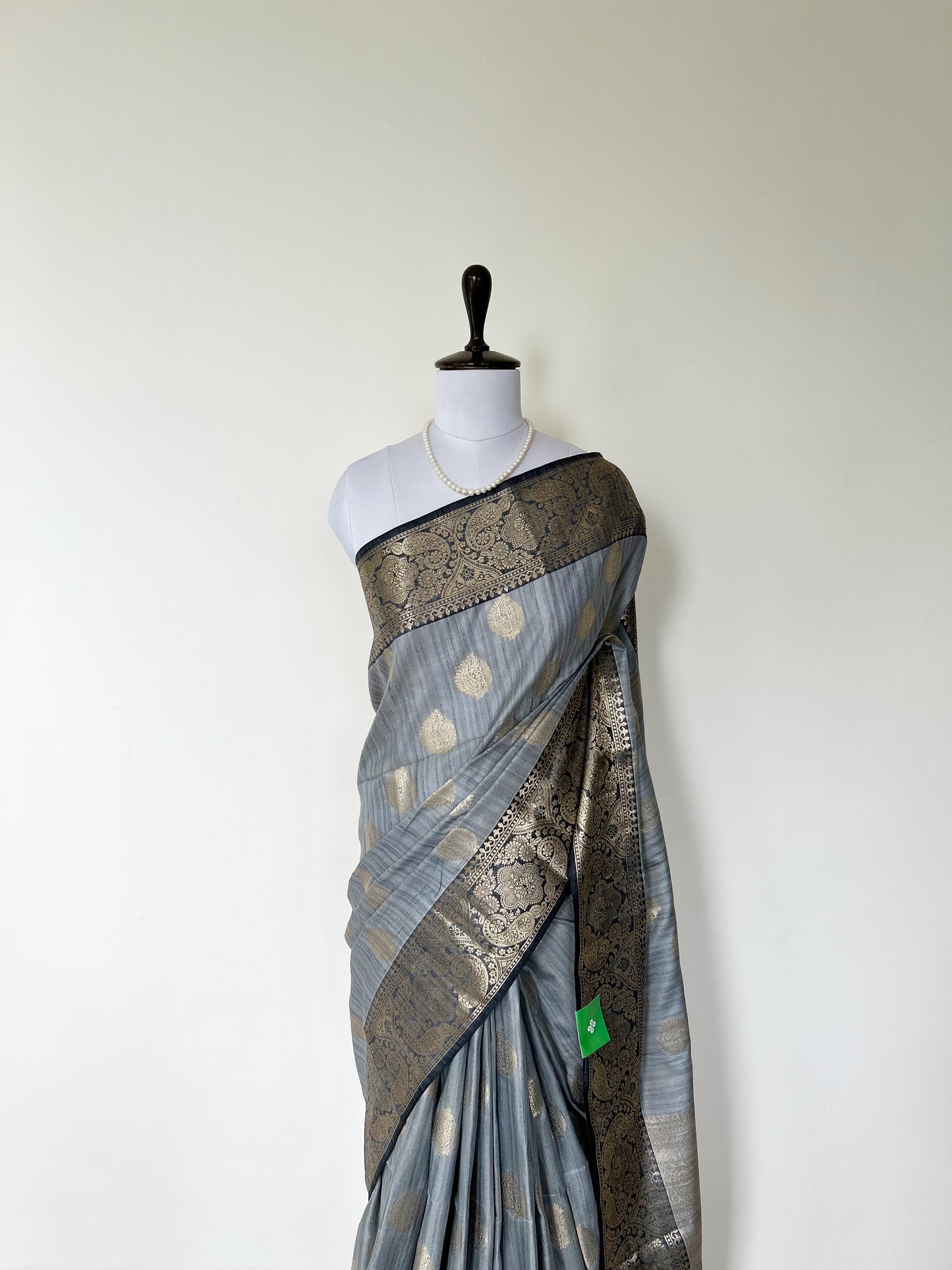 Grey Banarasi Silk saree