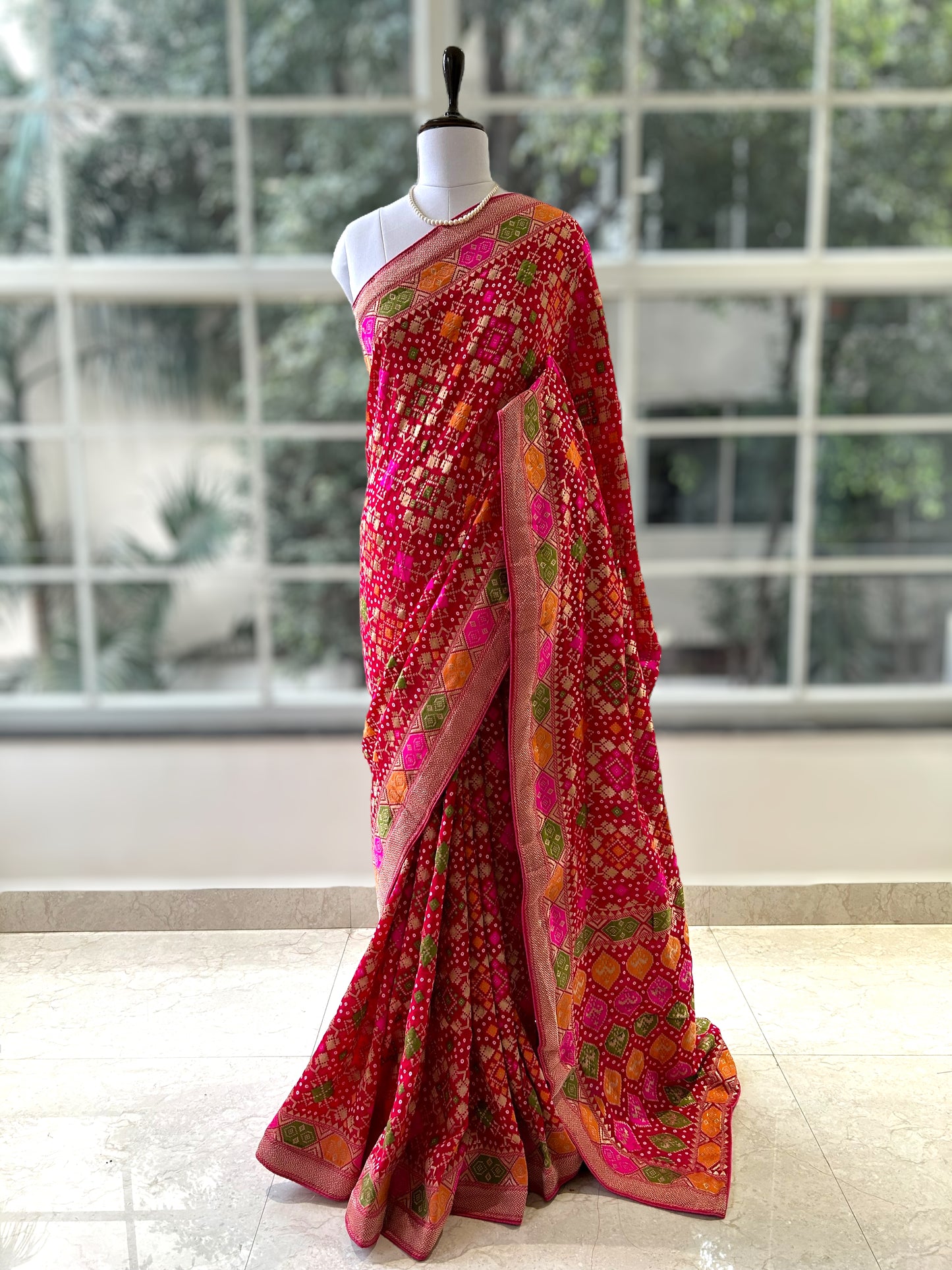 Pink Meenakari Georgette Saree