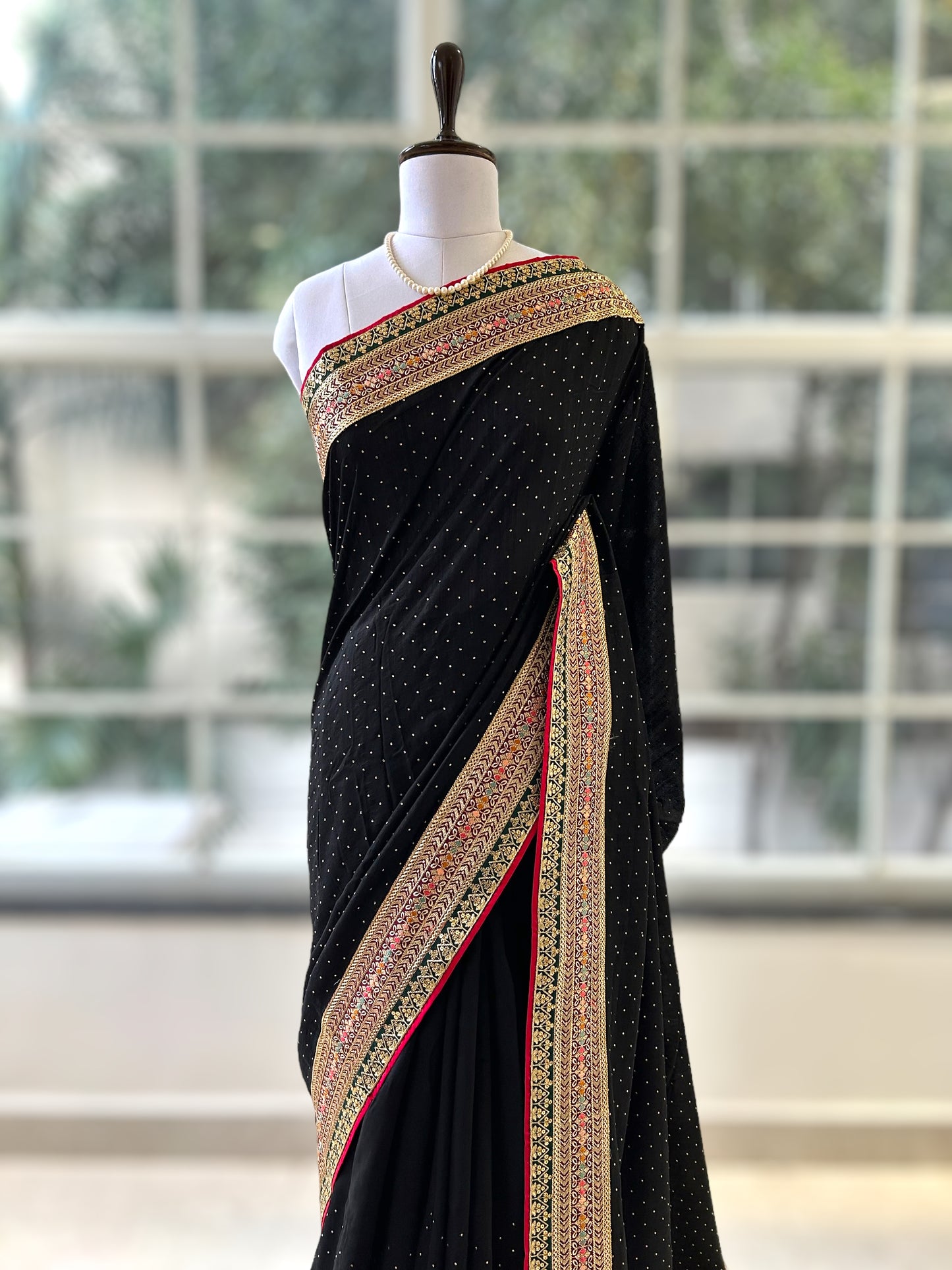 Black silk saree