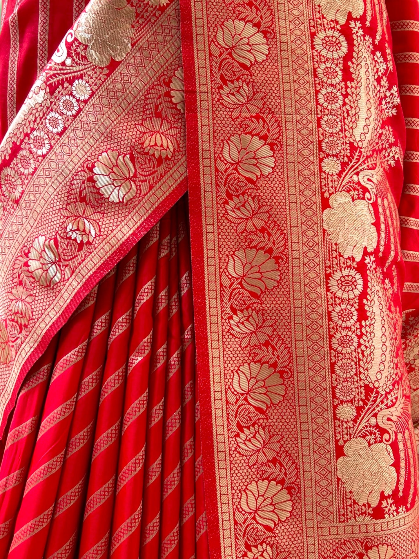 Red soft silk saree