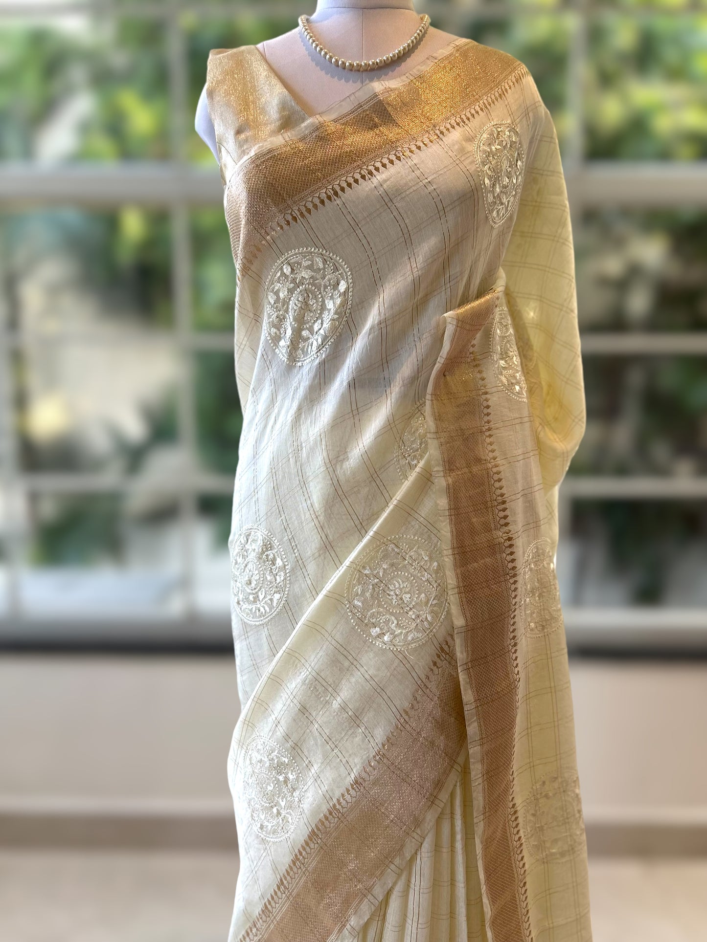 White pure soft chanderi cotton saree