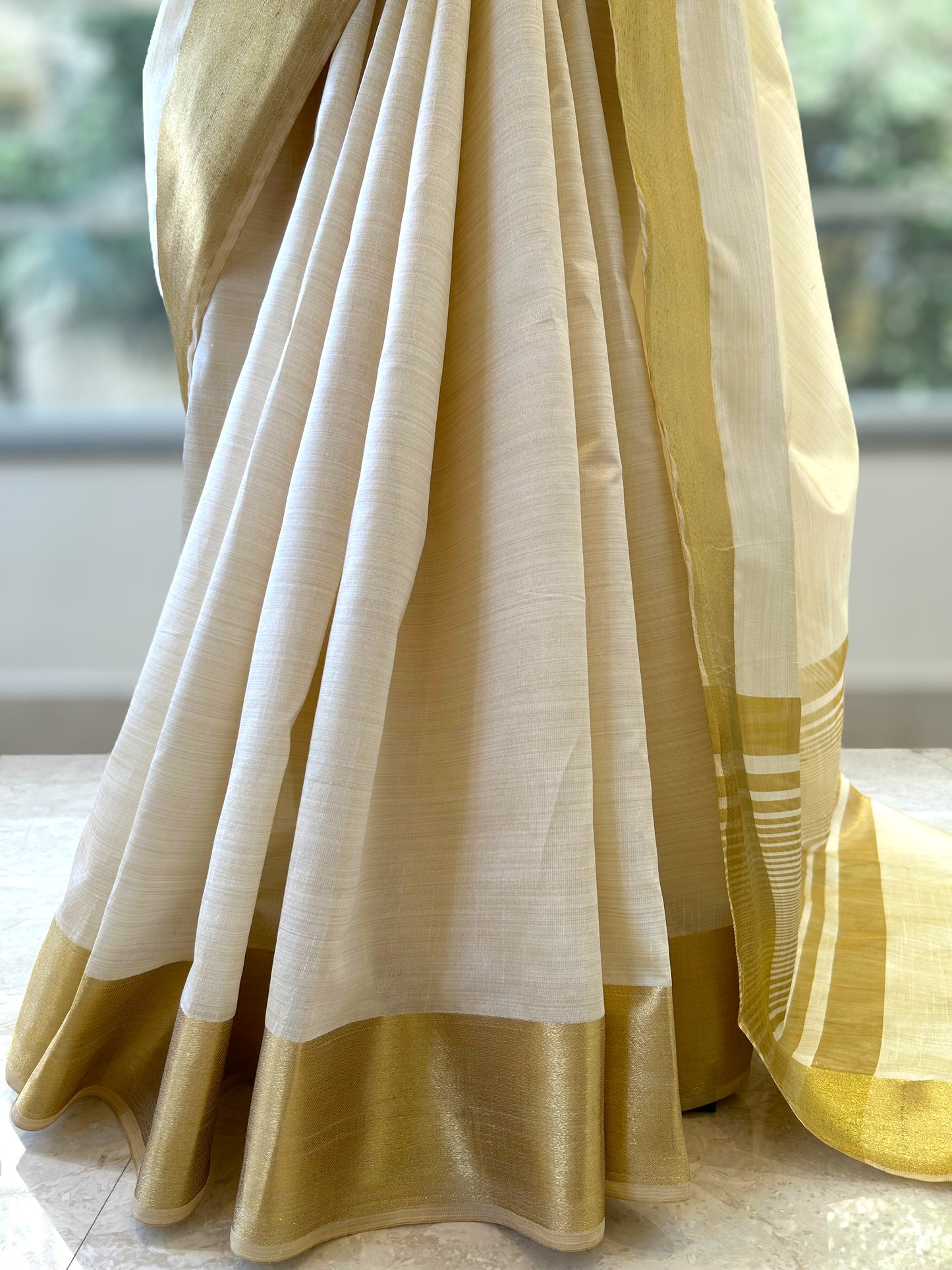 Off white silk saree