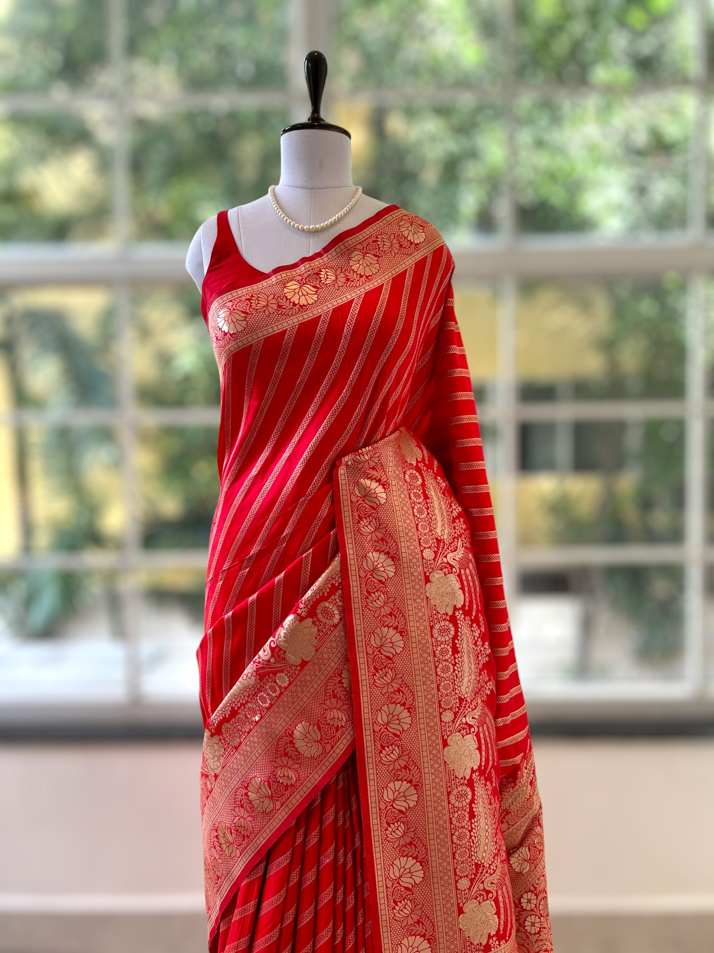 Red soft silk saree