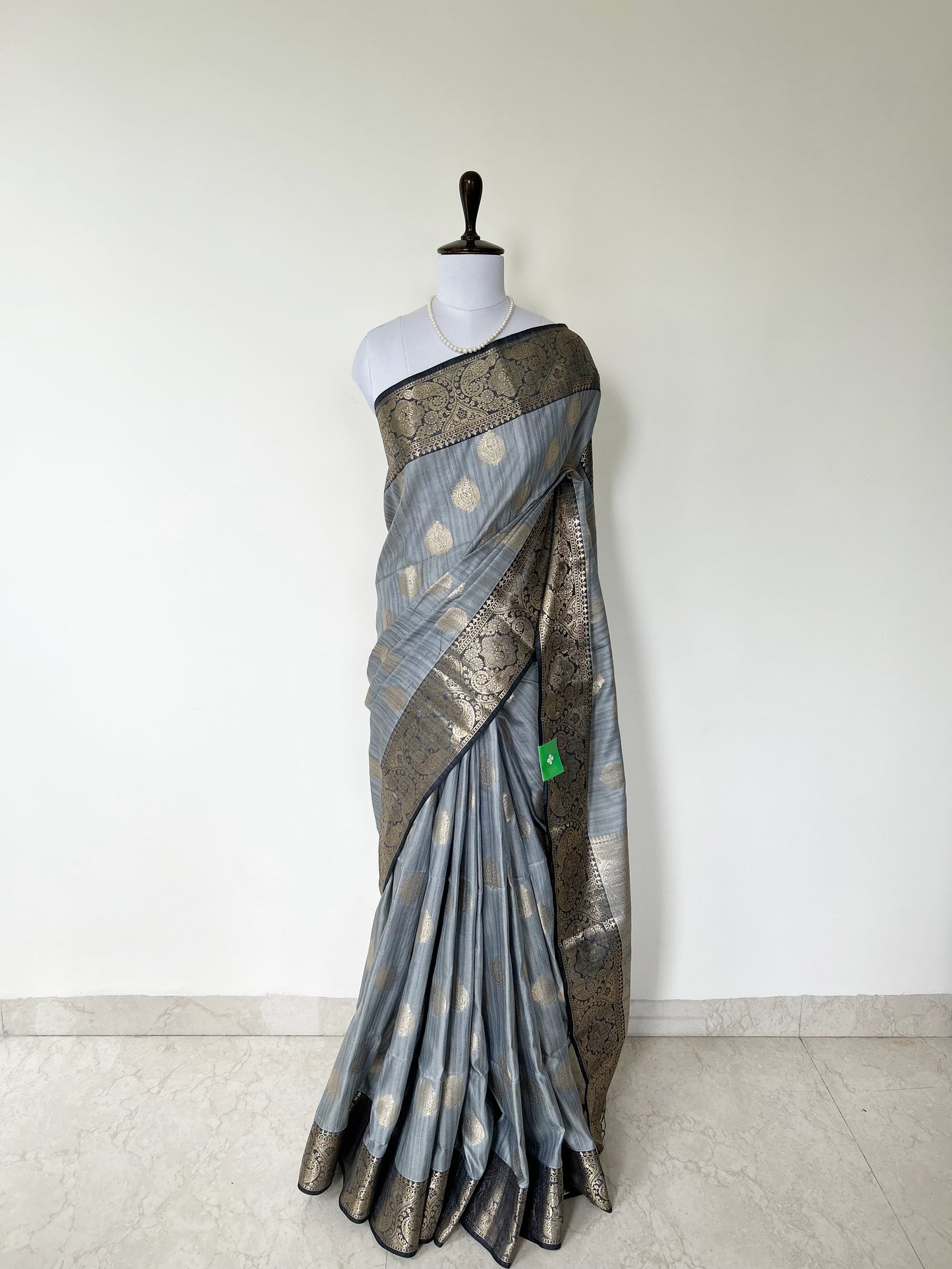 Grey Banarasi Silk saree