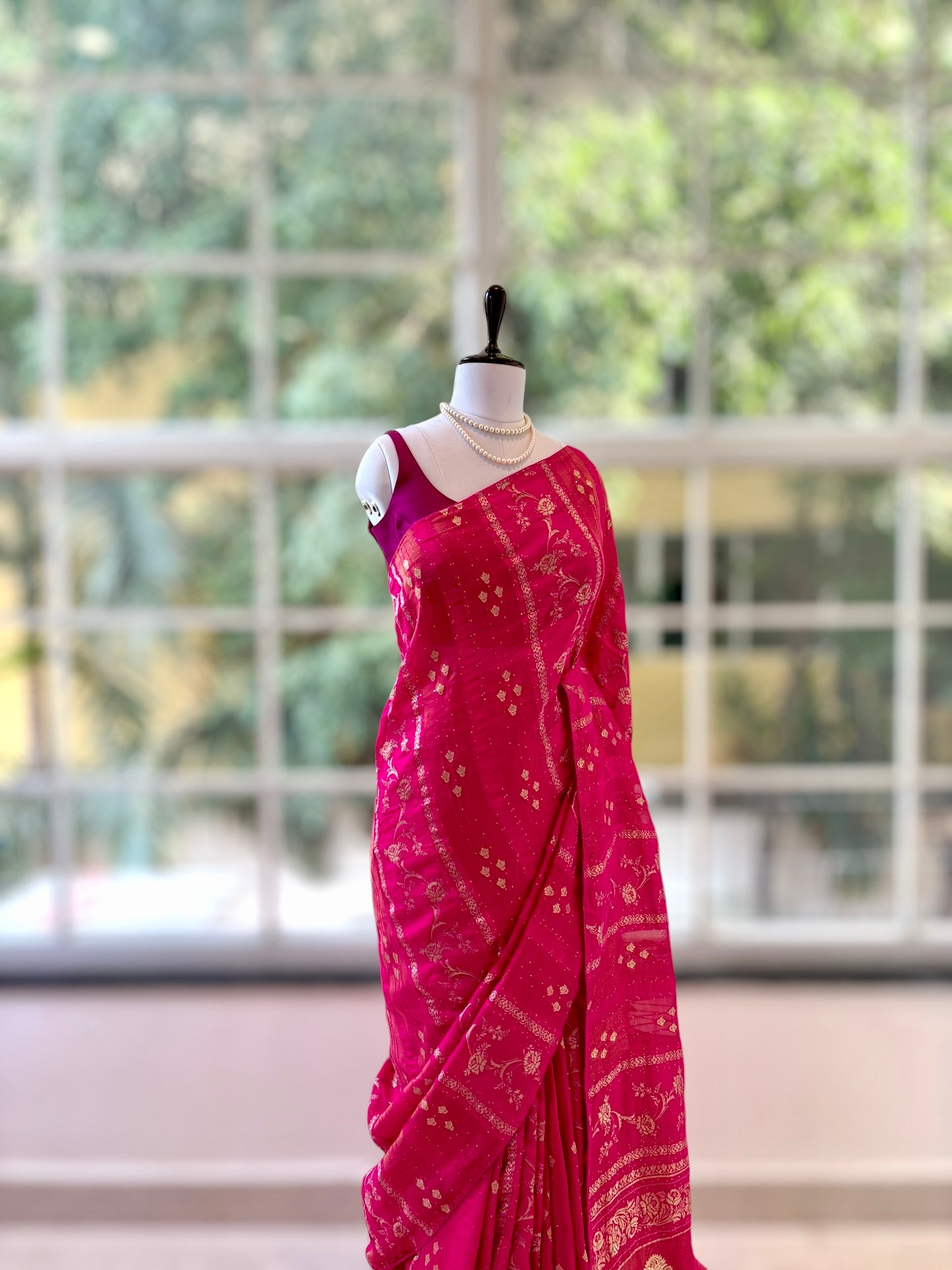 Dola silk sequins saree - Pink