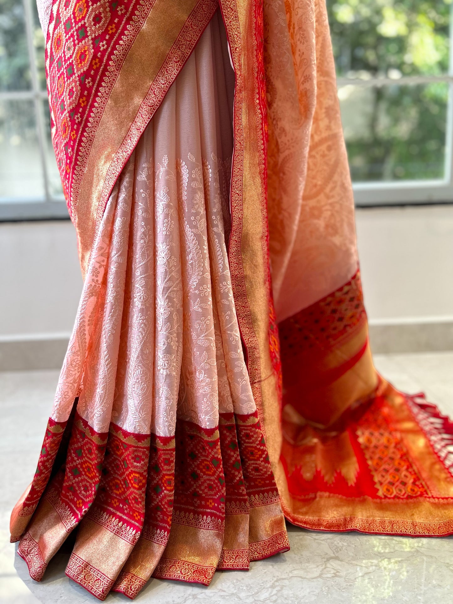 Chikankari saree - Baby Pink