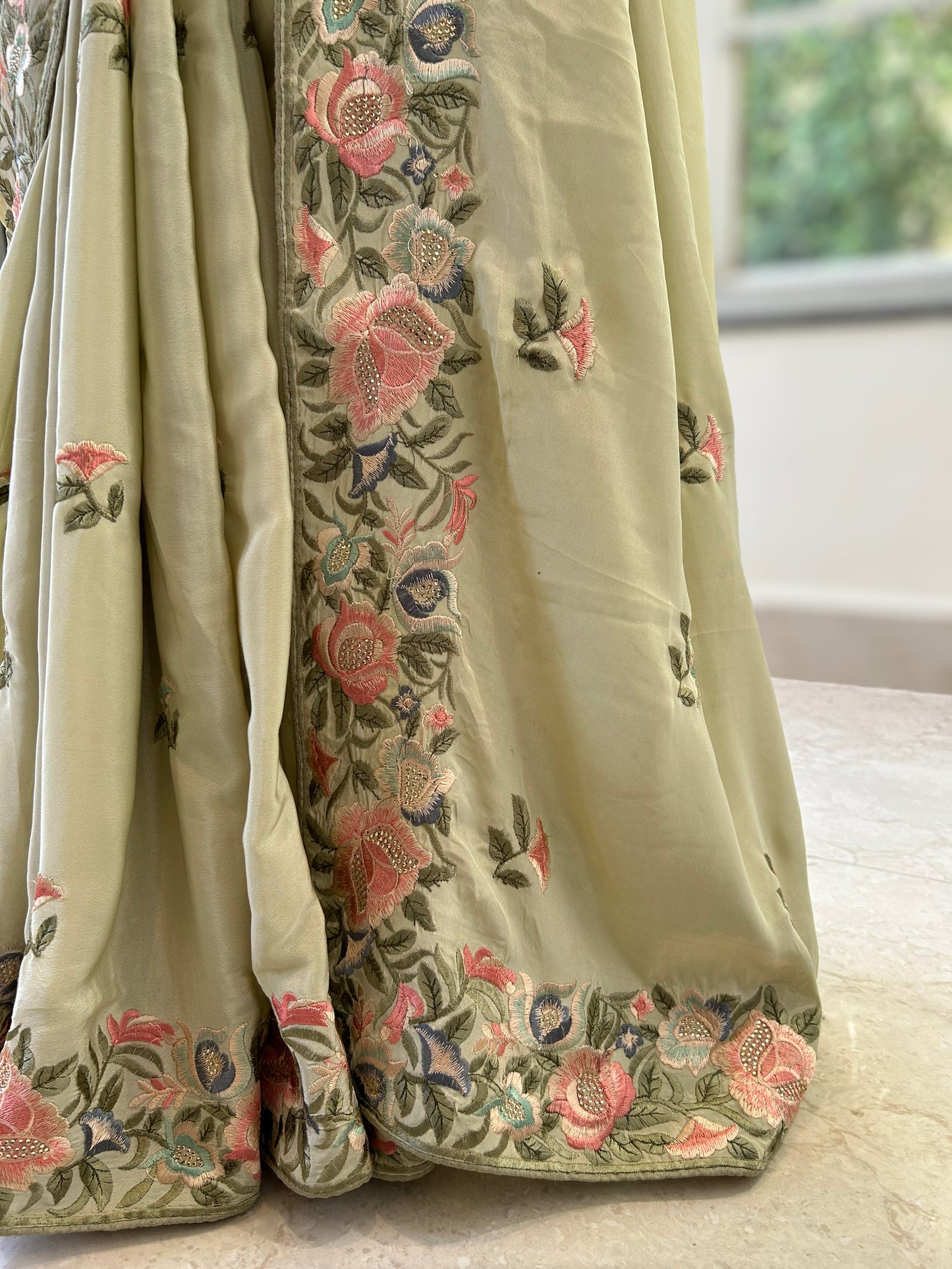 Floral Embroidered saree