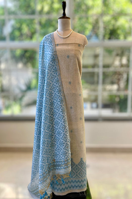 Blue Pure handloom cotton suit set