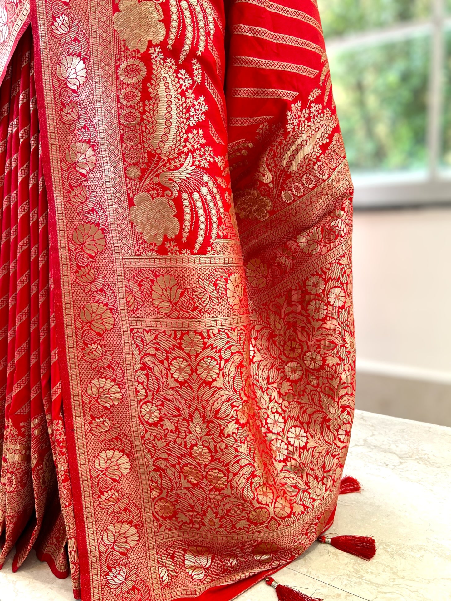 Red soft silk saree