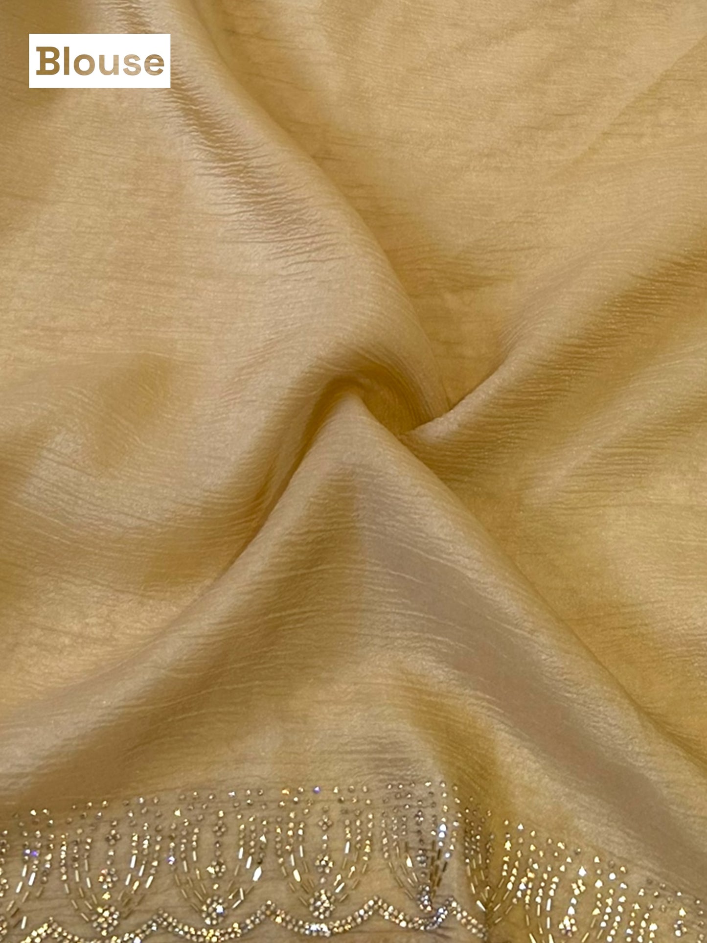 Golden swarovski embellished saree