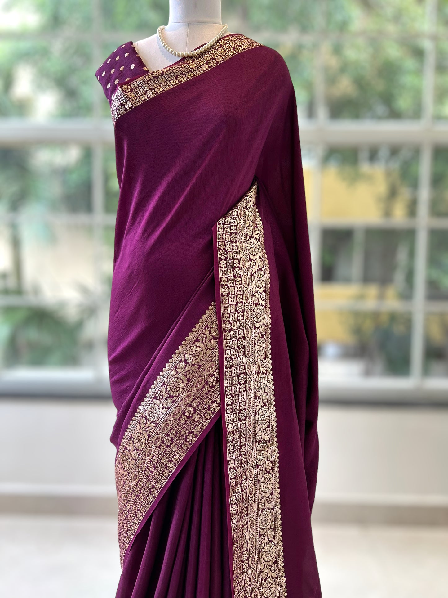 Dola silk saree - Wine