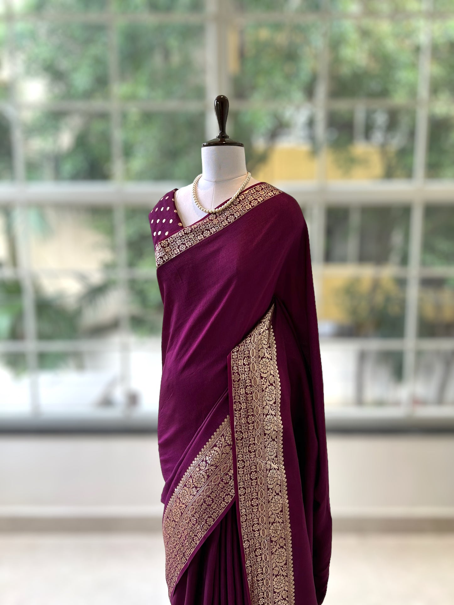 Dola silk saree - Wine