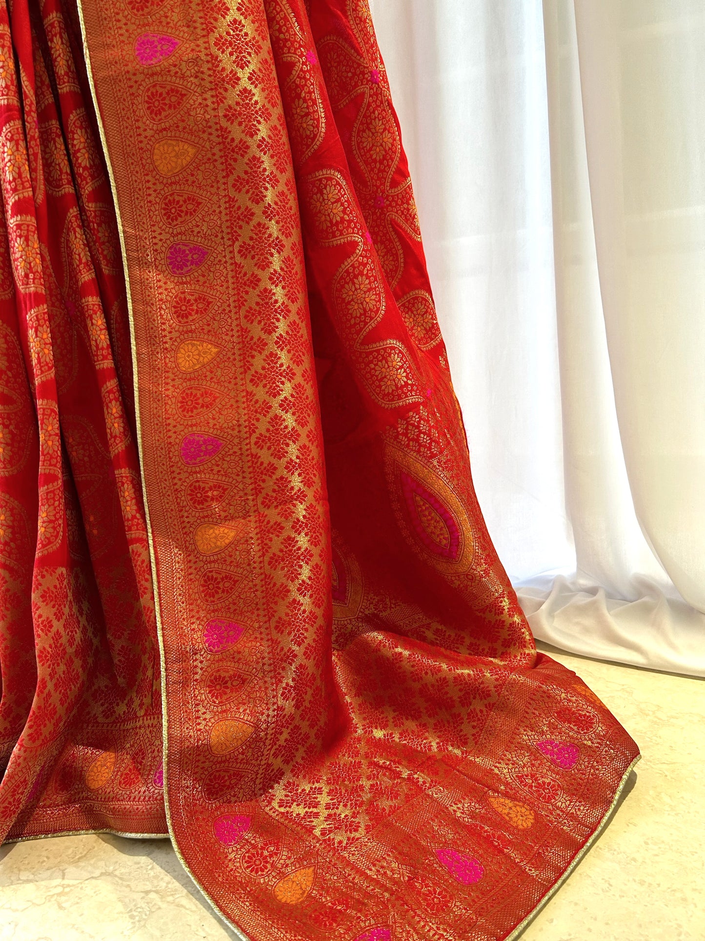 Red silk saree