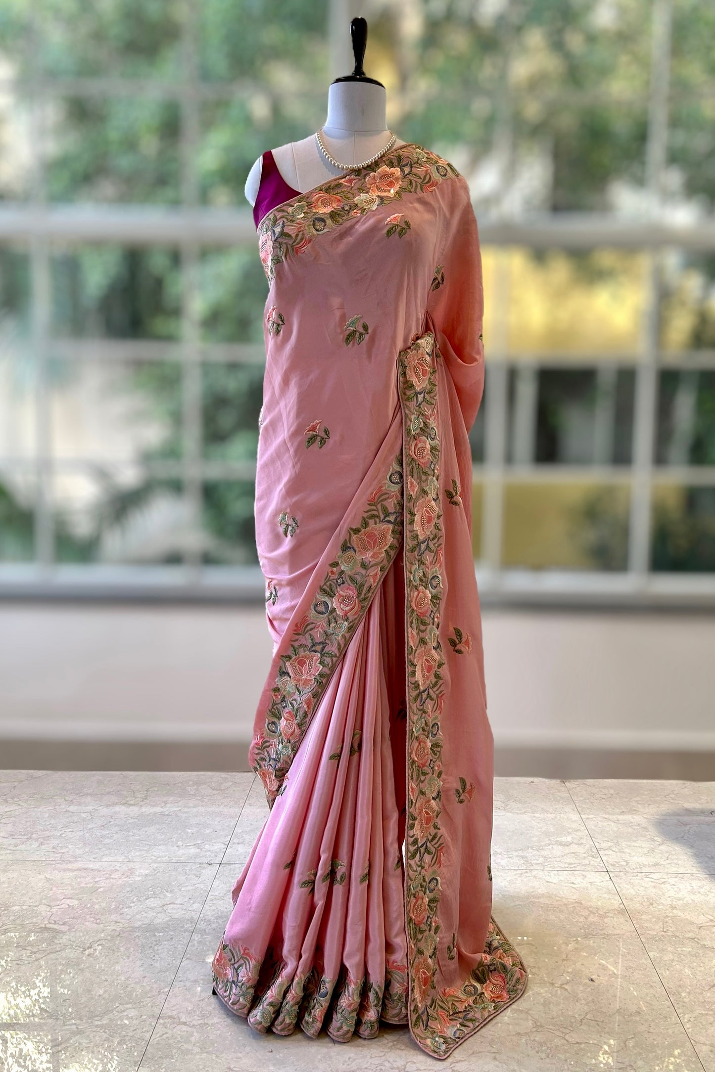 Floral Embroidered saree