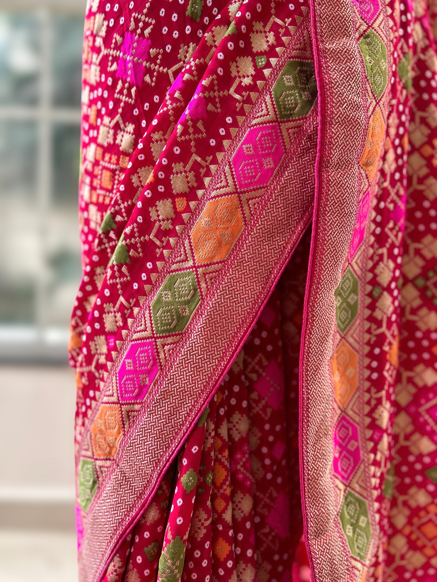 Pink Meenakari Georgette Saree