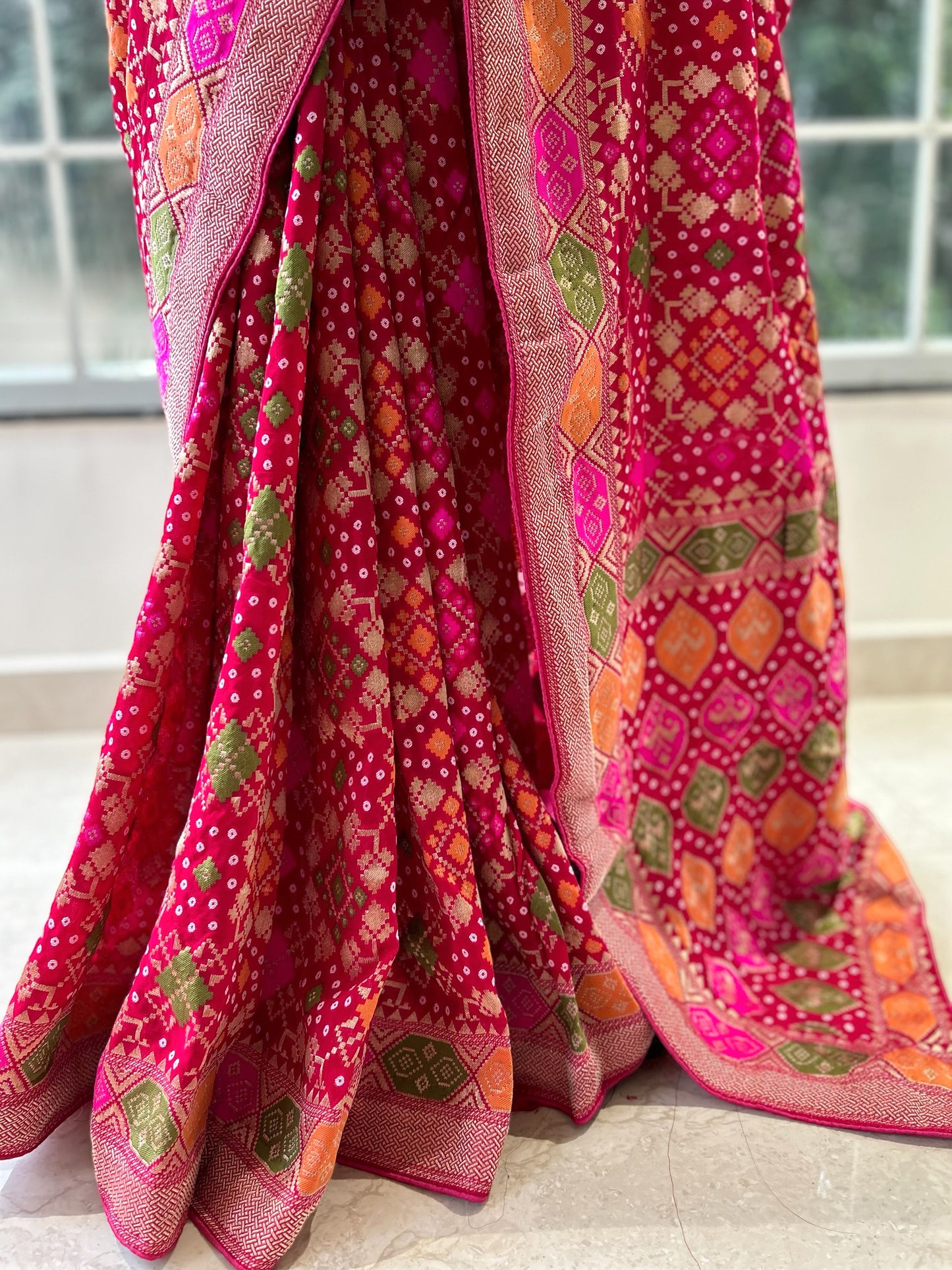 Pink Meenakari Georgette Saree