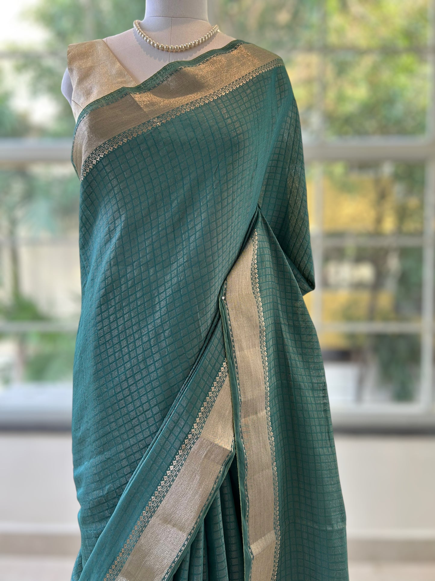 Rama zariwork maheshwari silk saree