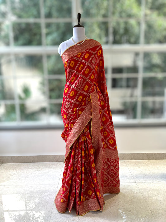 Red Gharchola saree