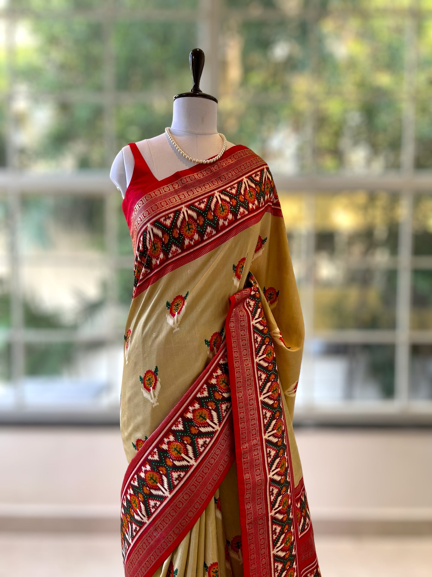 Golden patola saree