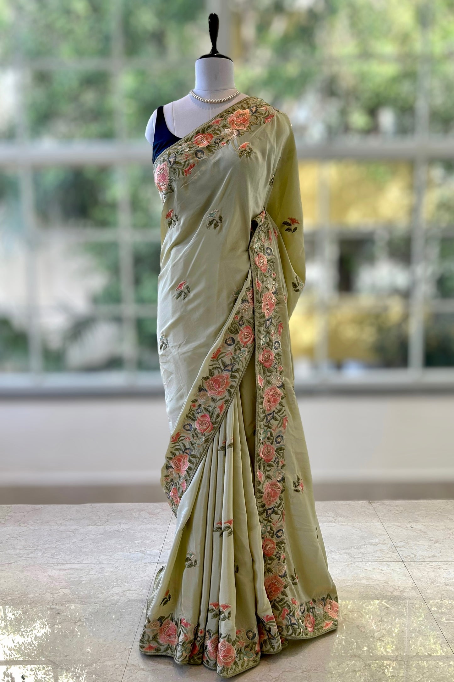 Floral Embroidered saree