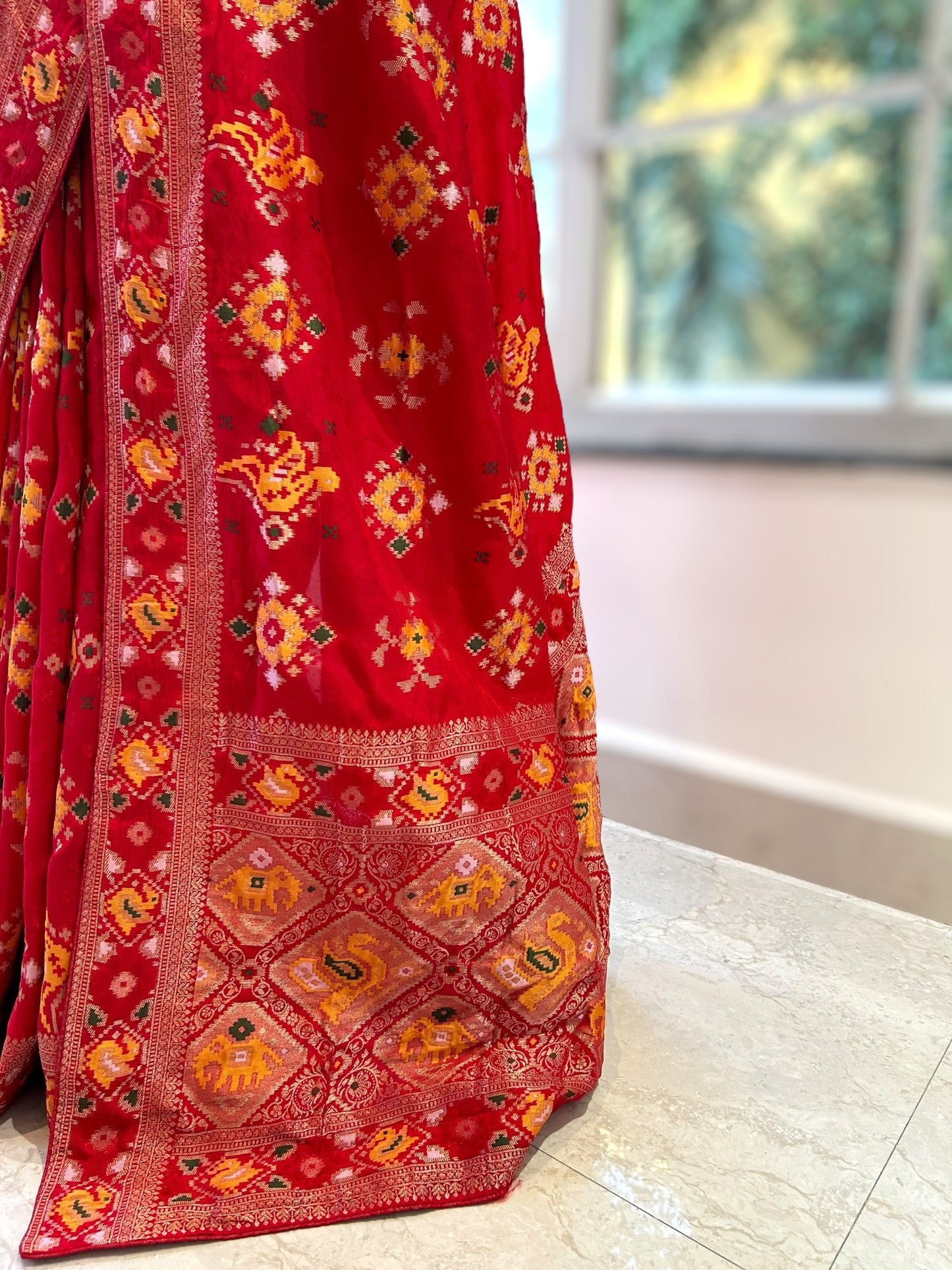 Pure dola silk patola saree - Red