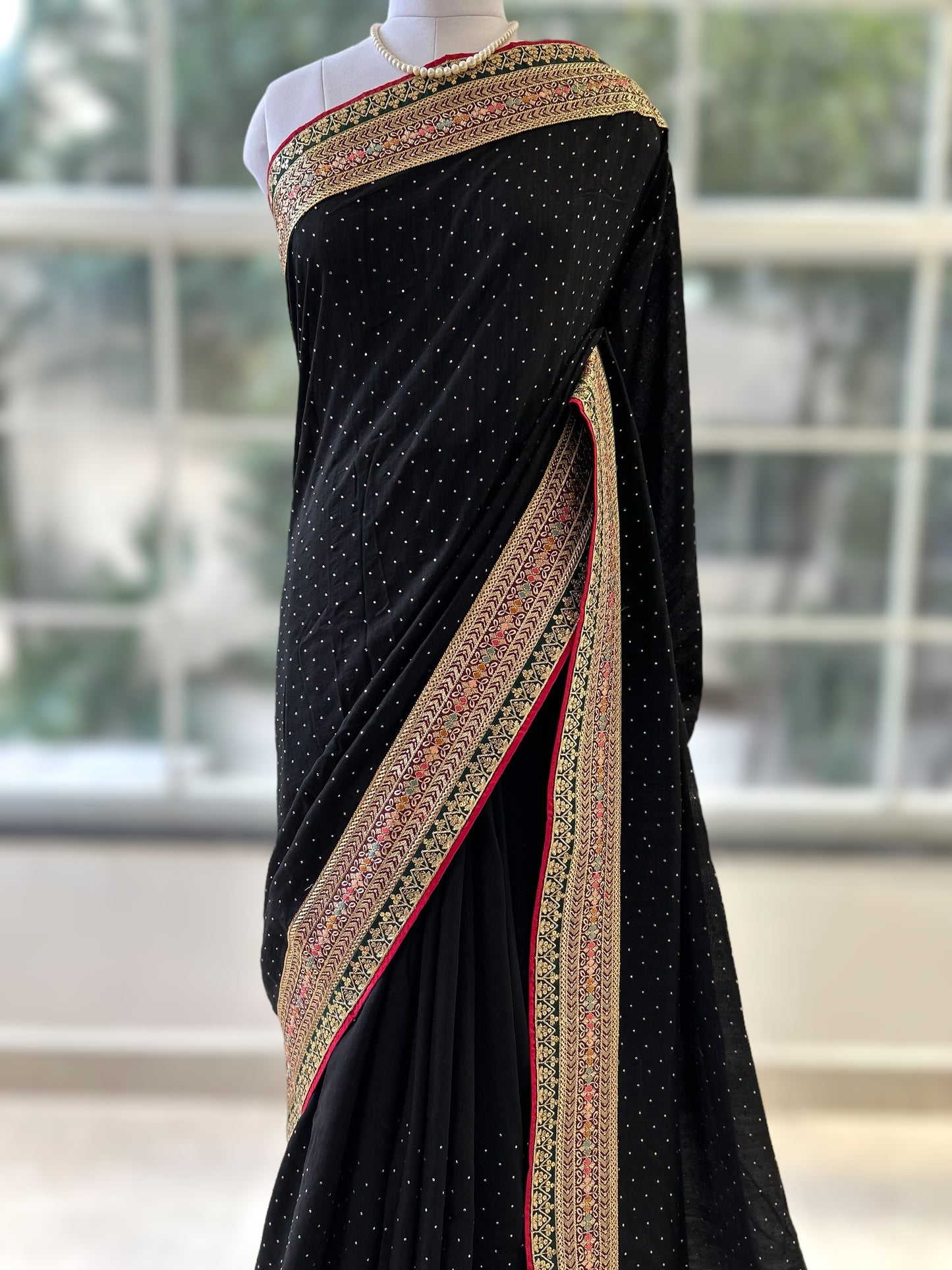 Black silk saree