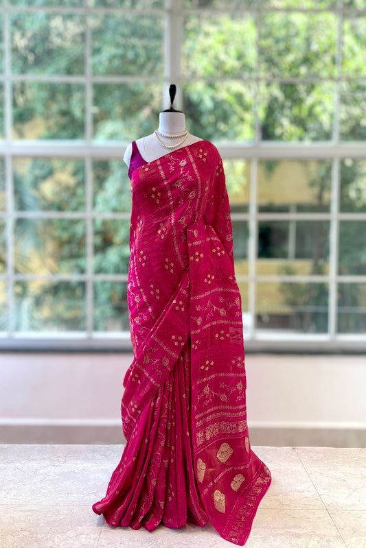 Dola silk sequins saree - Pink