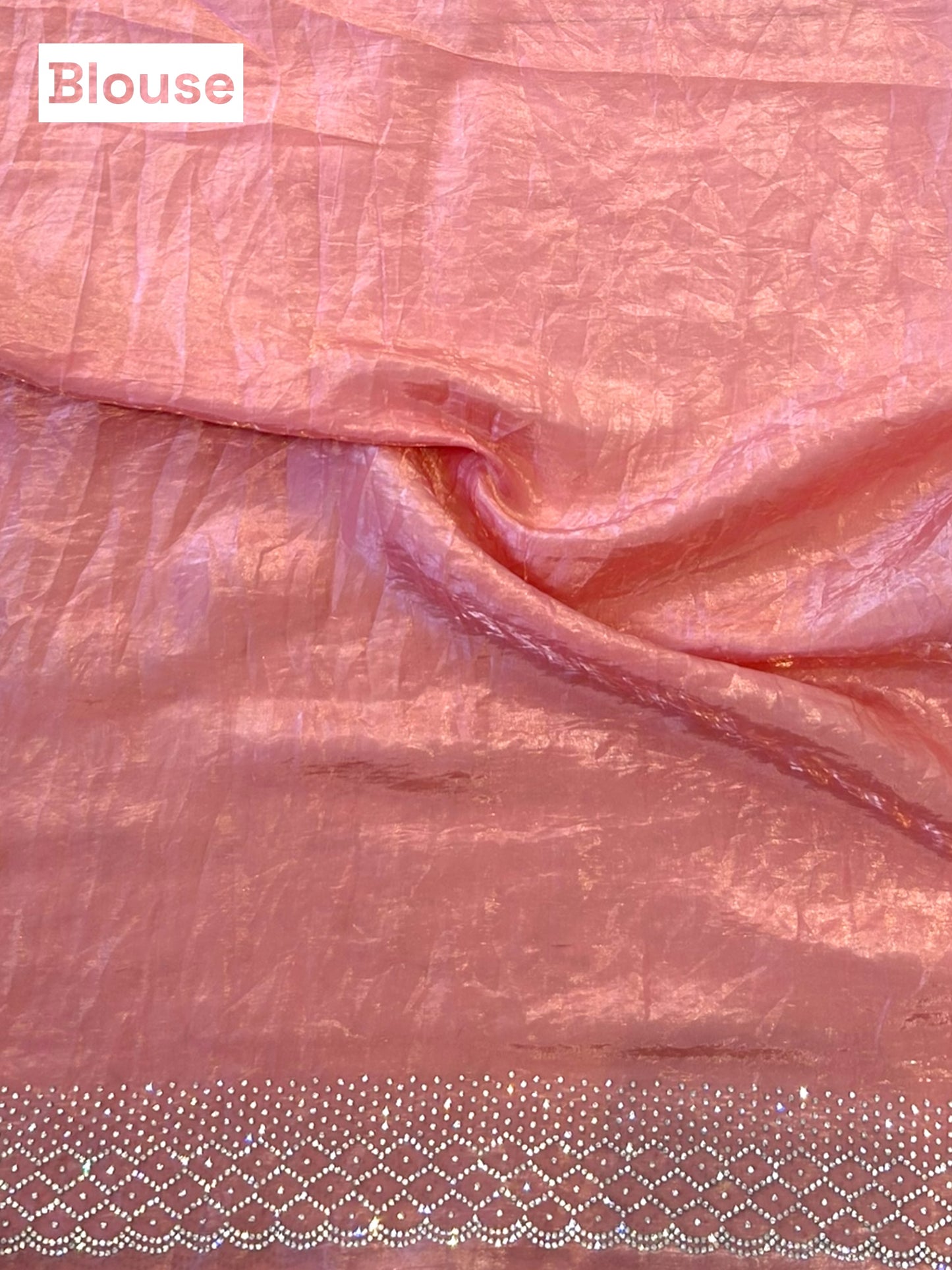 Soft crushed organza saree - Peach