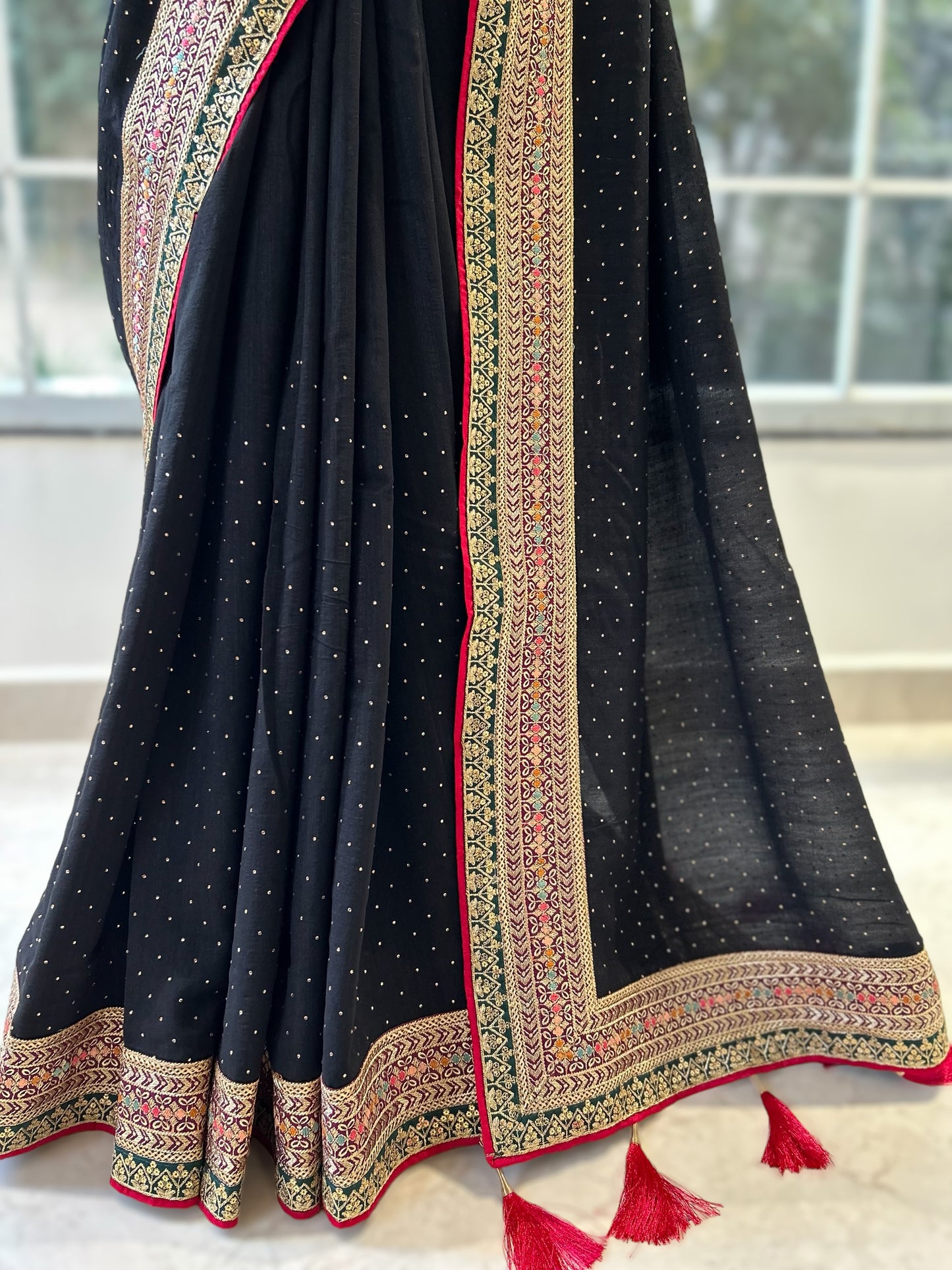 Black silk saree