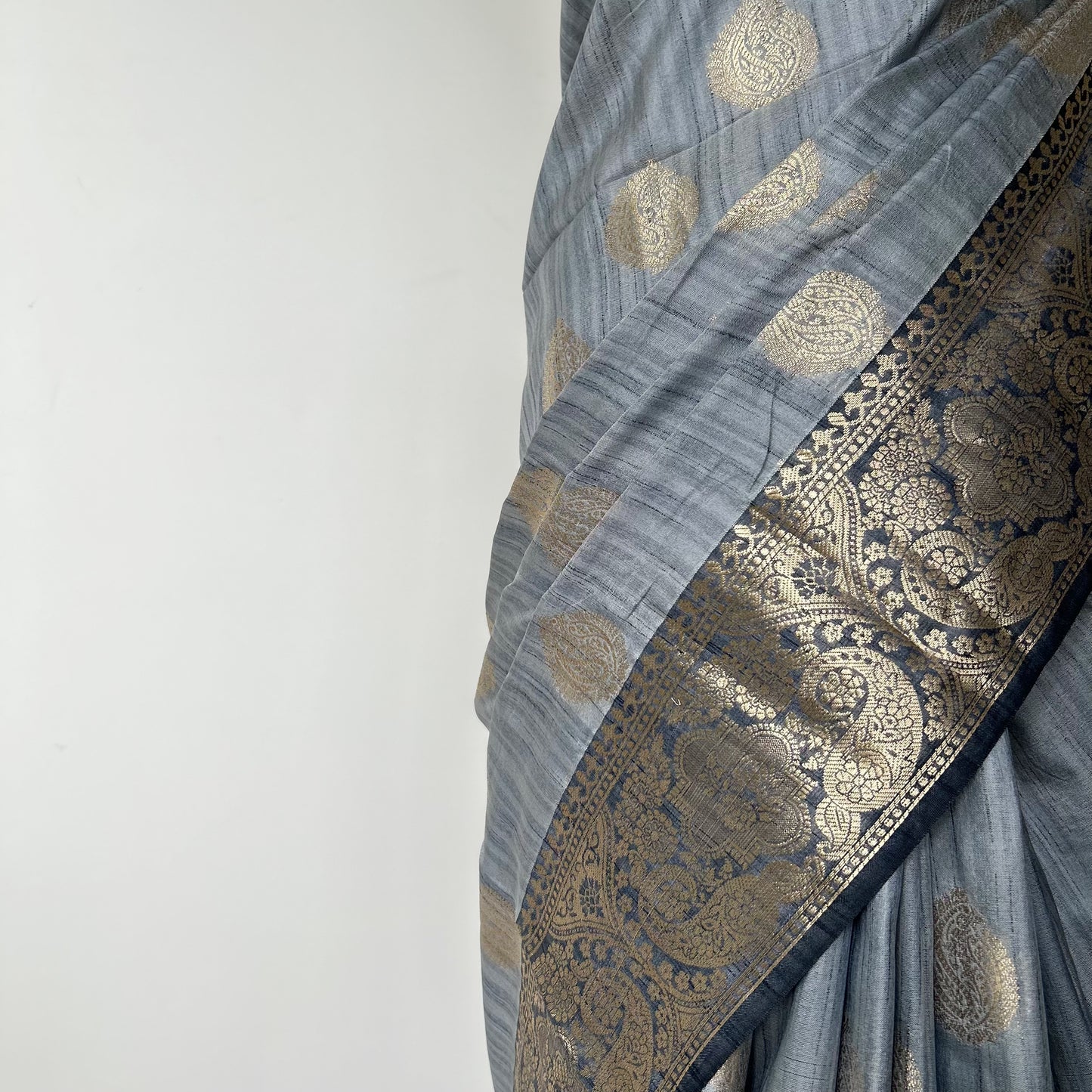 Grey Banarasi Silk saree