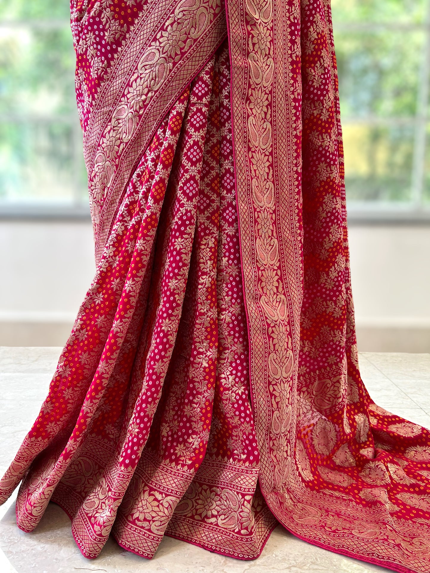 Georgette bandhani saree