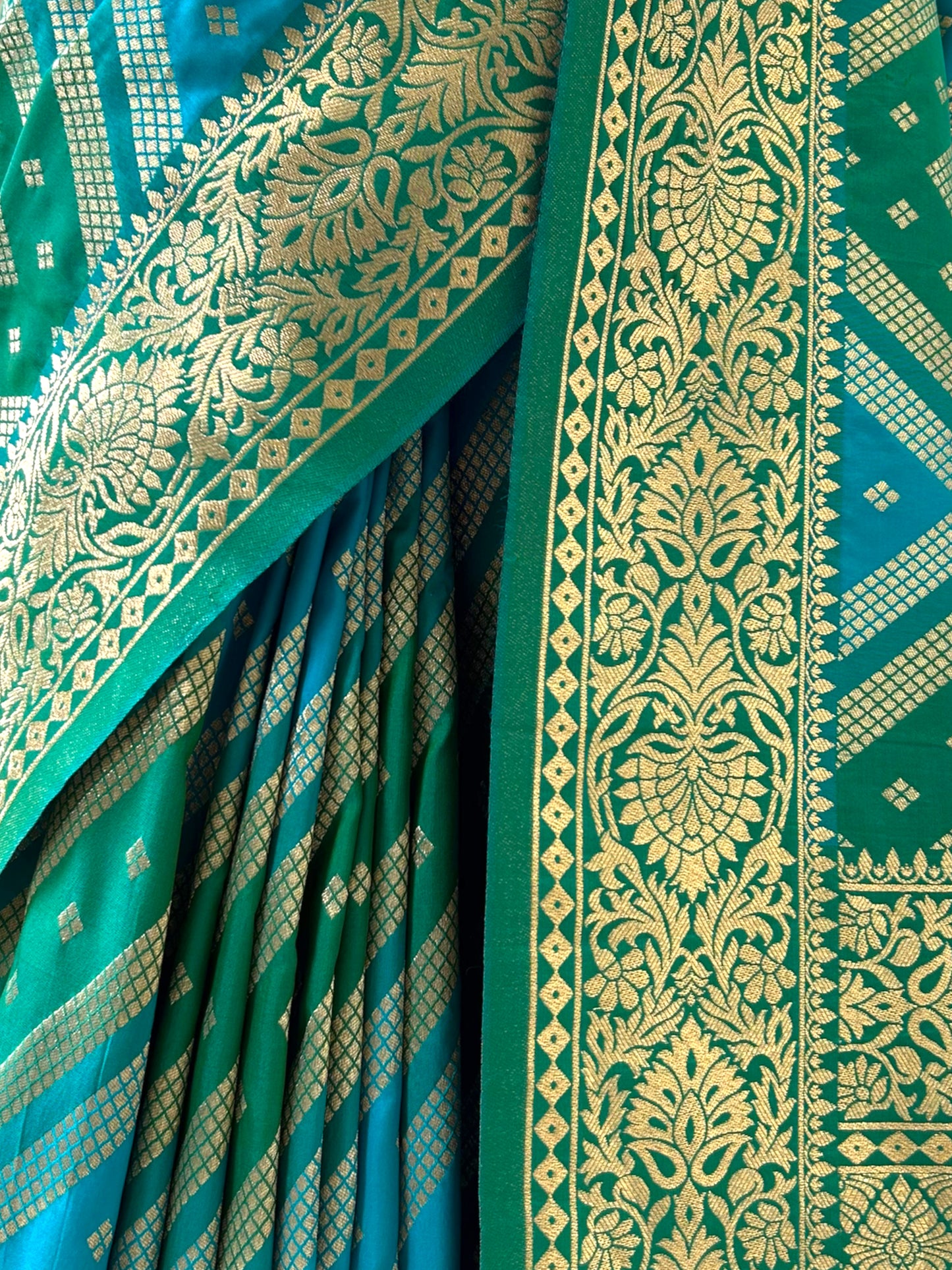 Mystical green silk saree