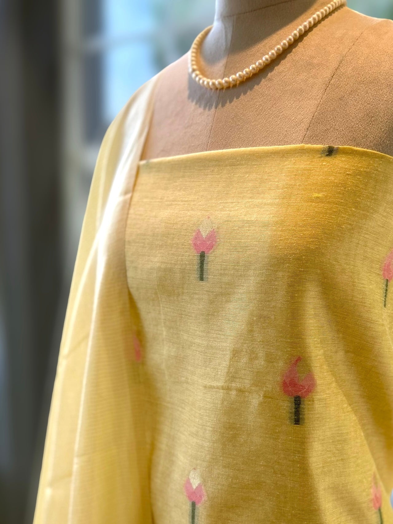 Yellow Pure handloom cotton suit set