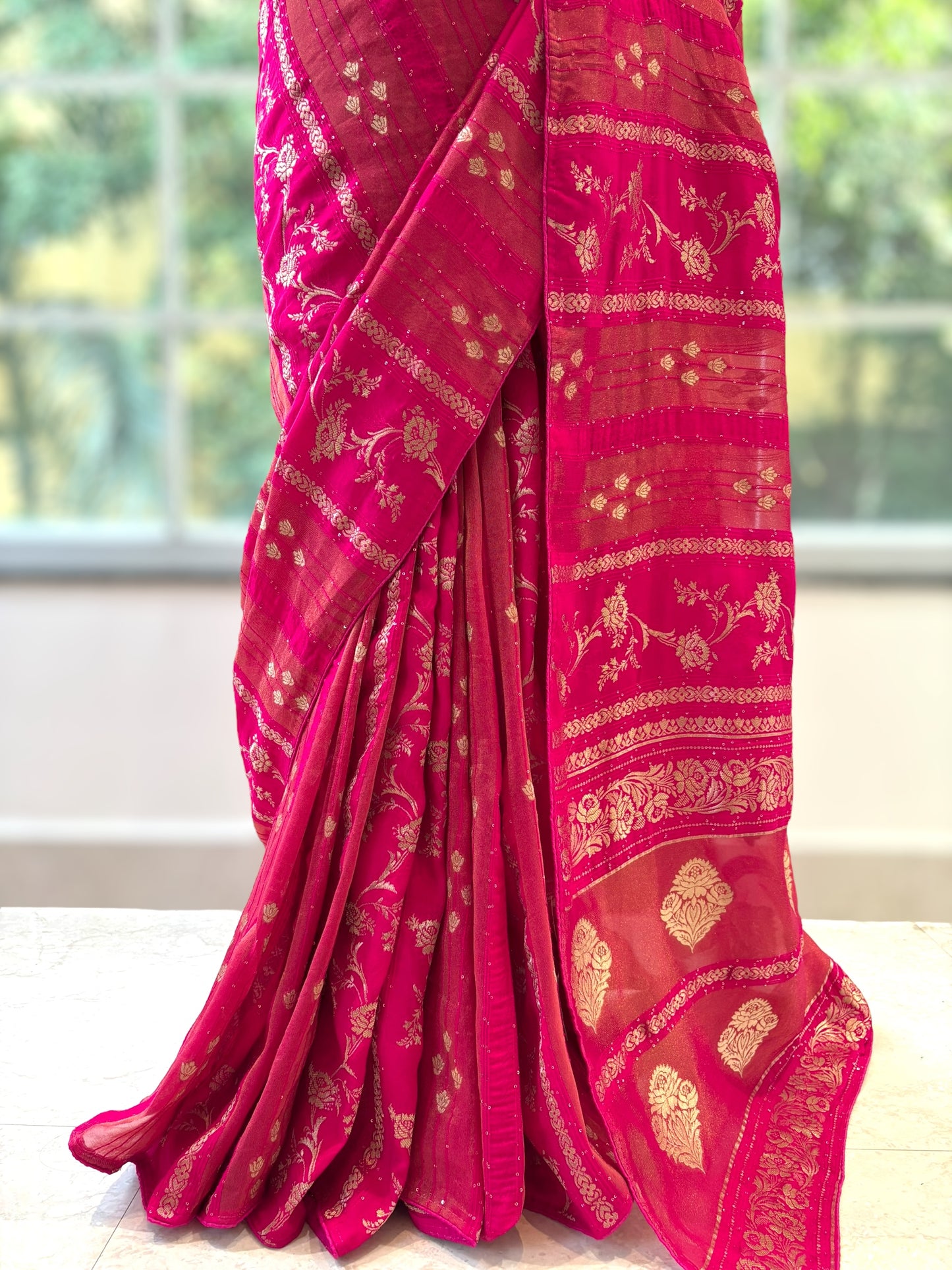 Dola silk sequins saree - Pink