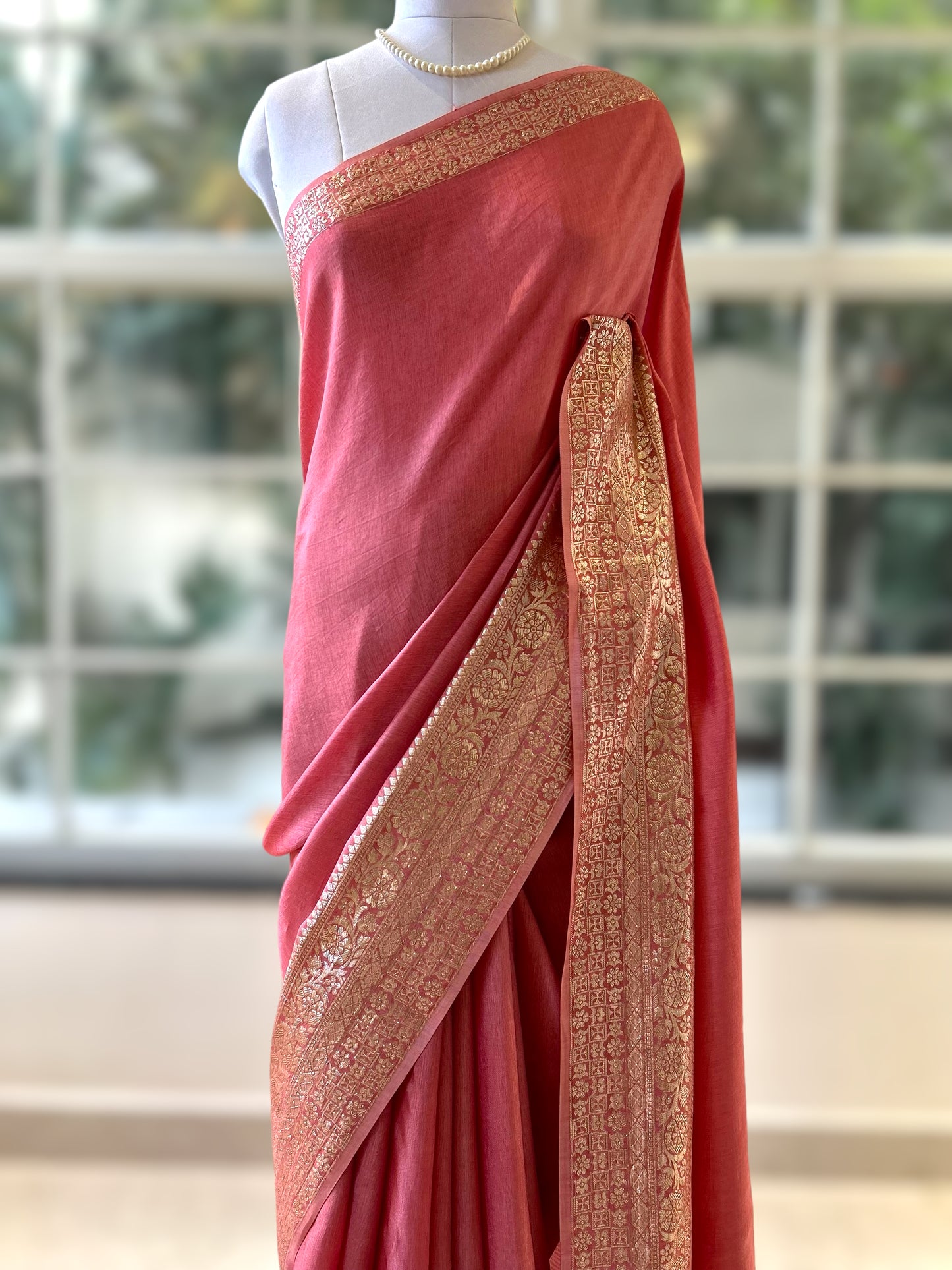 Dola silk saree - Peach