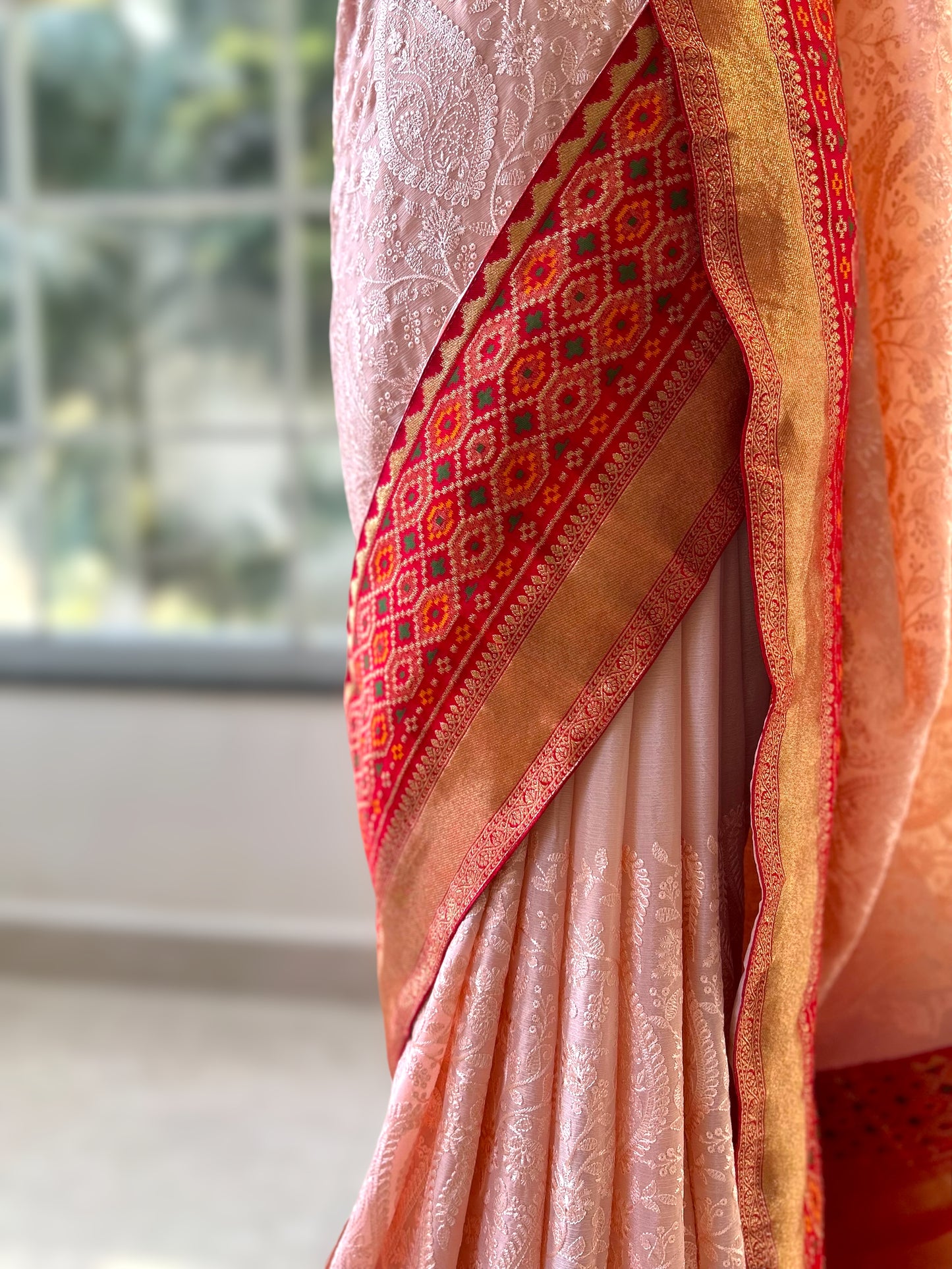 Chikankari saree - Baby Pink