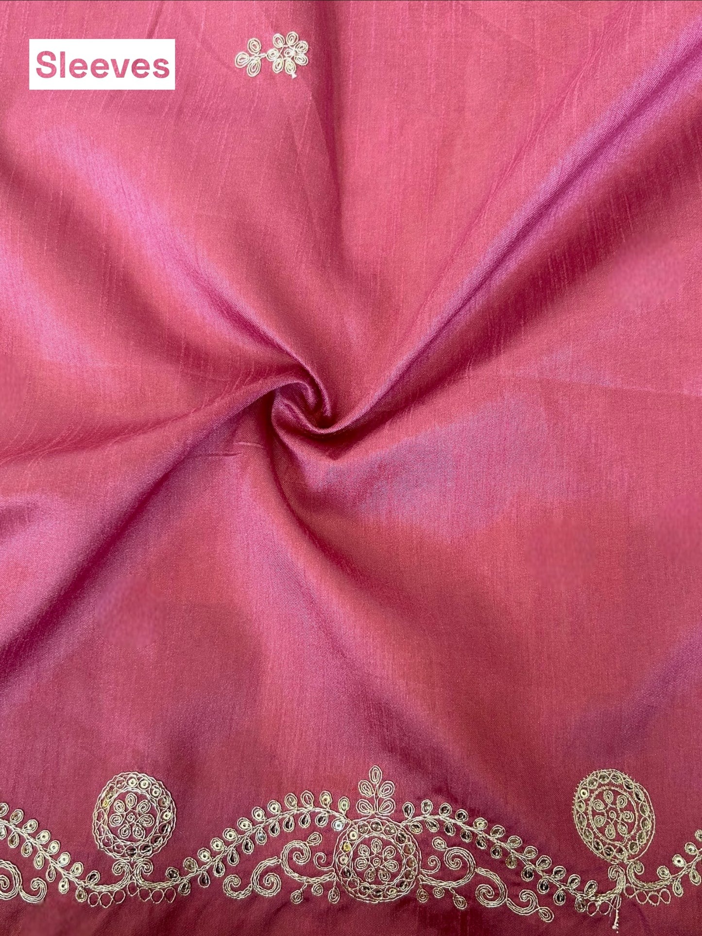 Satin chiffon aari work saree - Pink