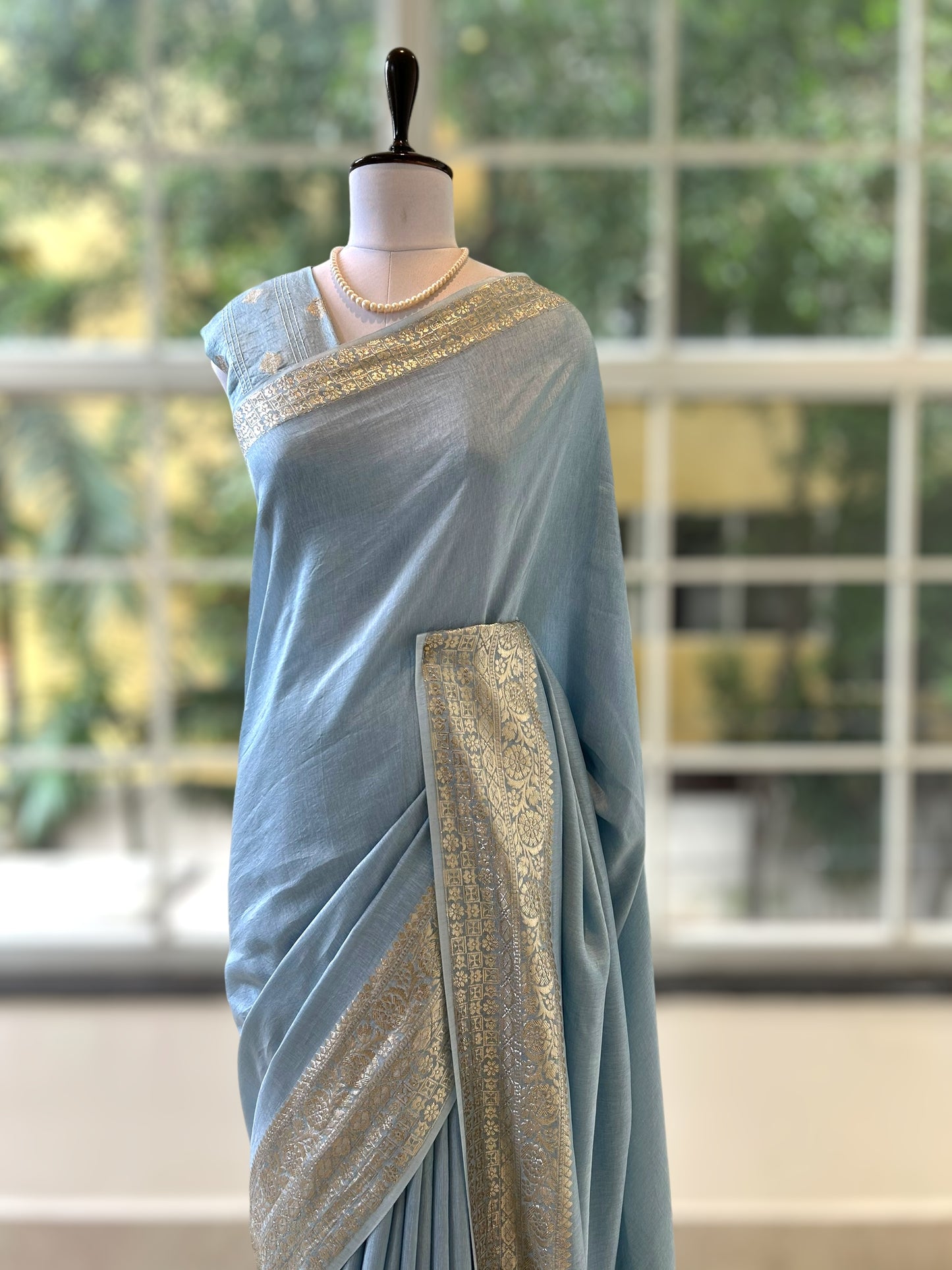 Dola silk saree - Sky blue