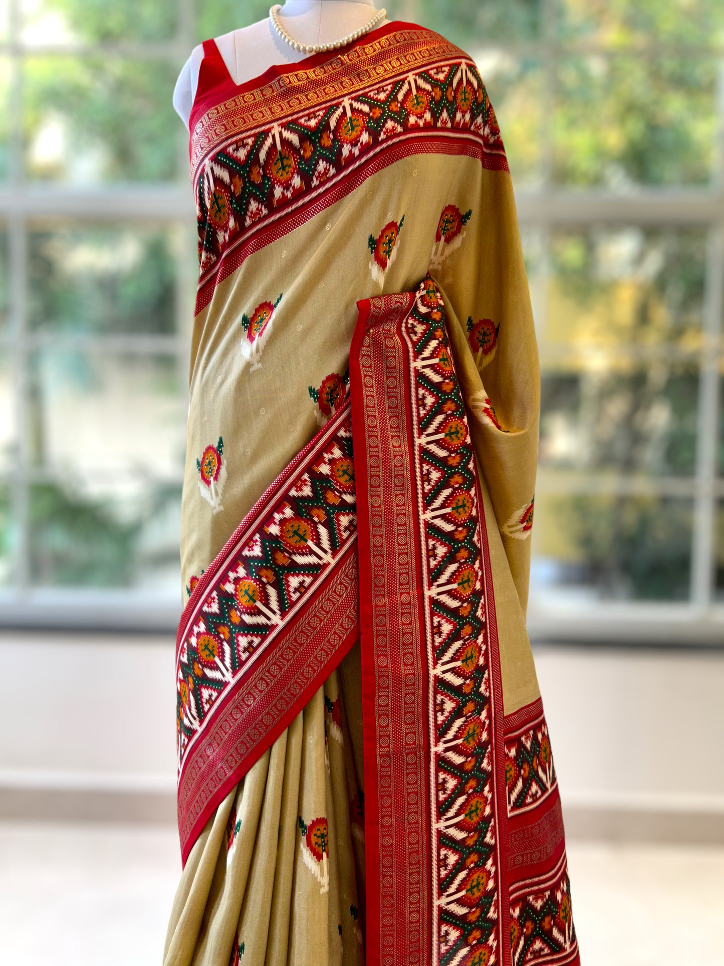 Golden patola saree